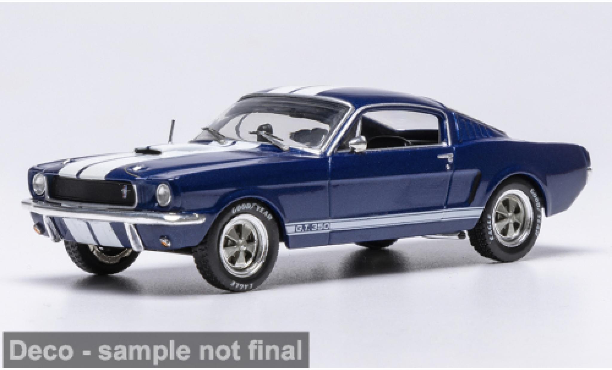 Shelby GT 350 1/43 IXO Ford Mustang blauw/wit 1965 1:43 modelauto