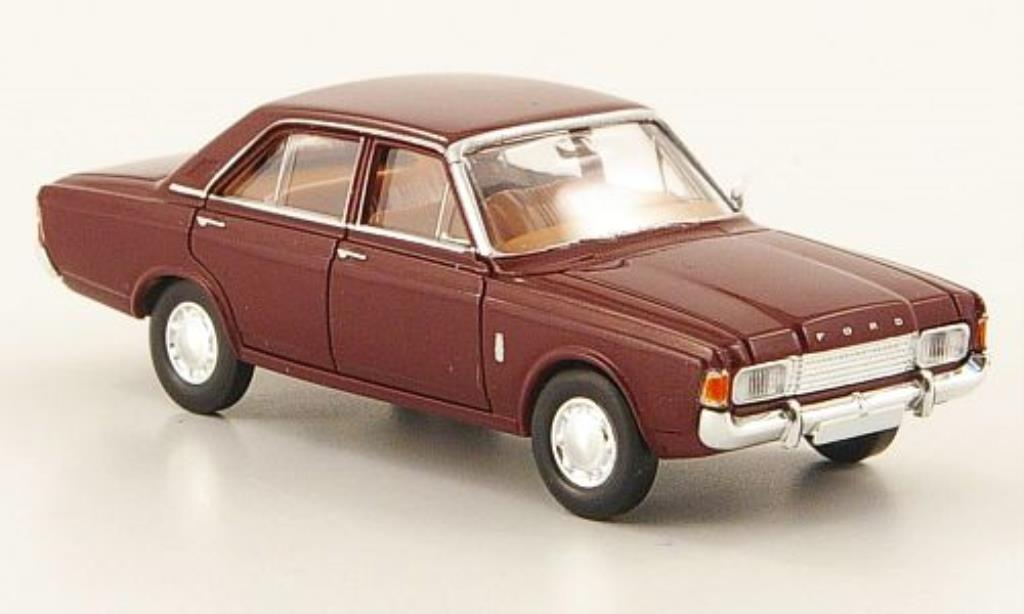 Ford Taunus 1/87 Brekina 17M (P7b) rood 1969 modelauto