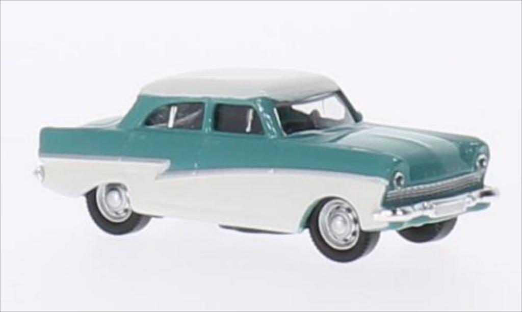 Ford Taunus 1/87 Schuco 17M turkis/wit modelauto