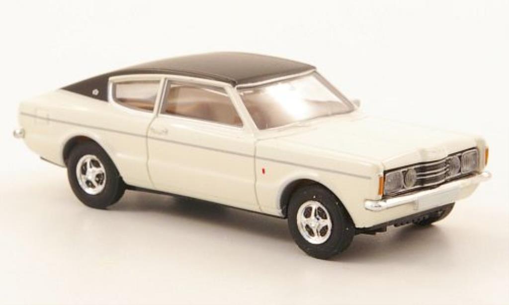 Ford Taunus 1/87 Brekina Coupe GXL wit/zwart modelauto