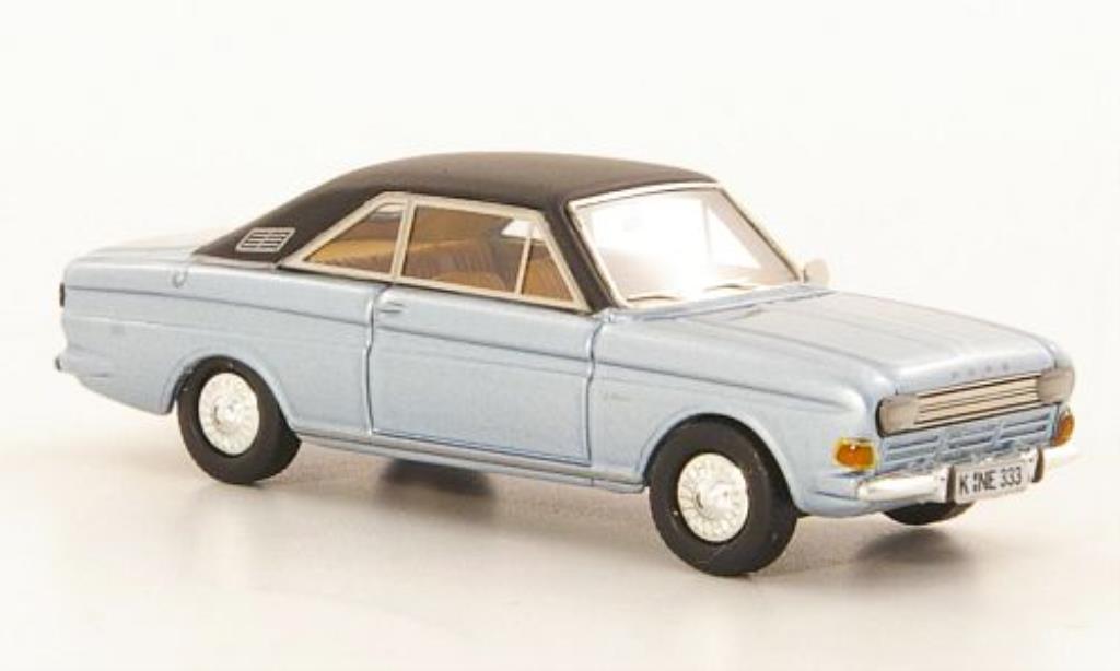Ford Taunus 1/87 Neo P6 15M Coupe grijsblauw/zwart 1968 modelauto