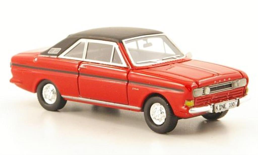 Ford Taunus 1/87 Neo P6 15M Coupe rood/zwart 1968 modelauto
