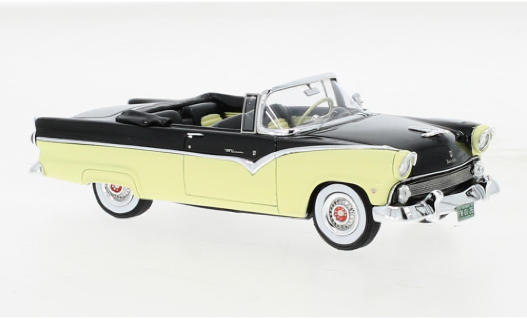 Ford Fairlane 1/43 GIM   Great Iconic Models Sunliner zwart/geel 1955 modelauto