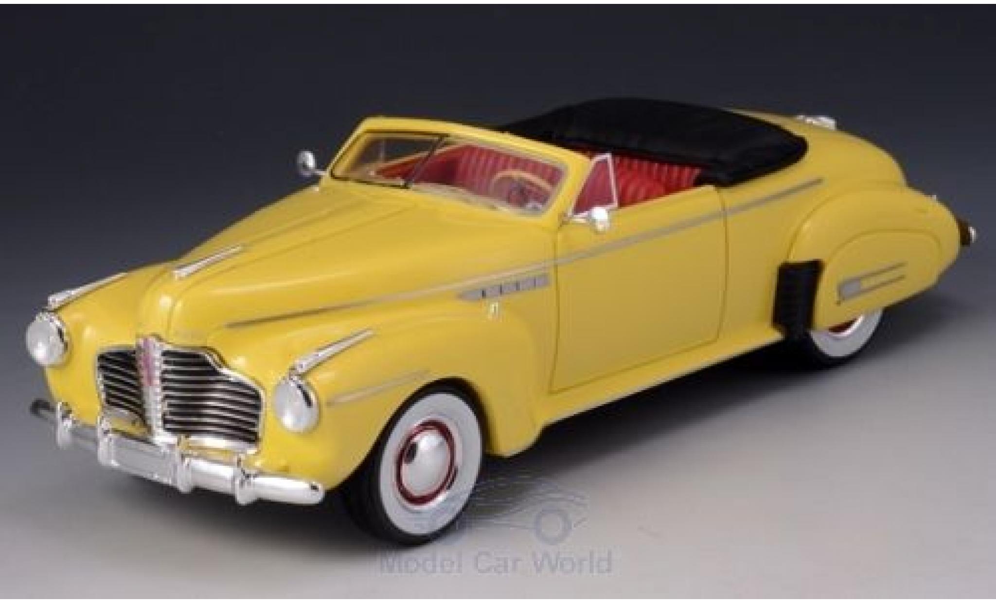 Buick Roadmaster 1/43 GLM Cabriolet 76C geel 1941 modelauto