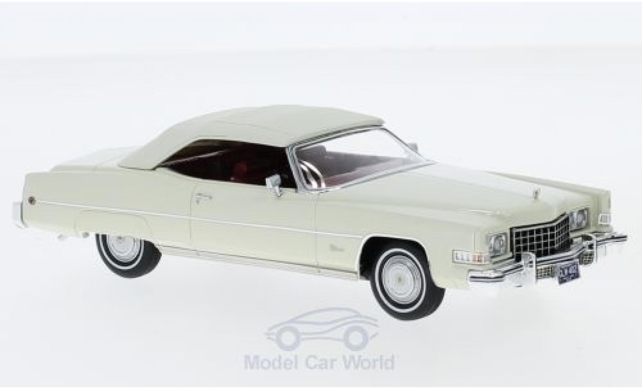Cadillac Eldorado 1/43 GLM Cabriolet wit 1973 modelauto