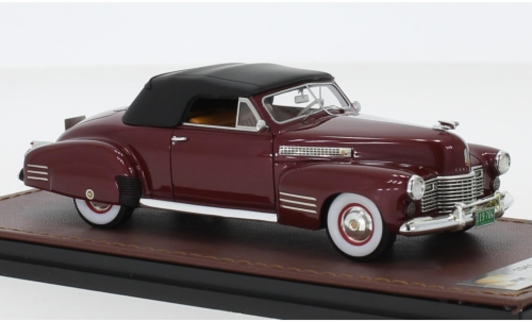 Cadillac Series 62 1/43 GLM Cabriolet Coupe metallic rood 1941 modelauto
