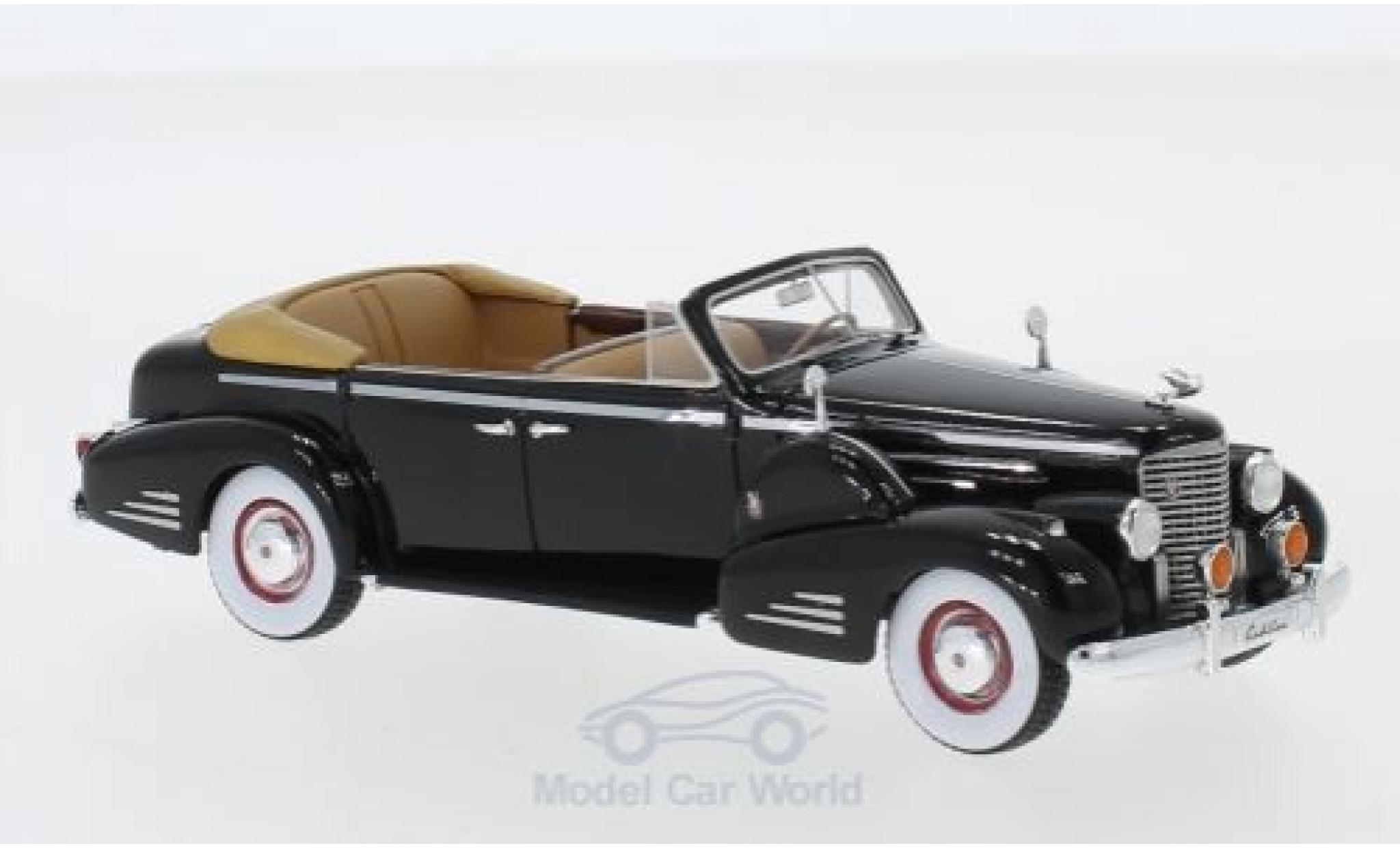 Cadillac V16 1/43 GLM Series 90 Fleetwood Sedan Cabriolet zwart 1938 modelauto