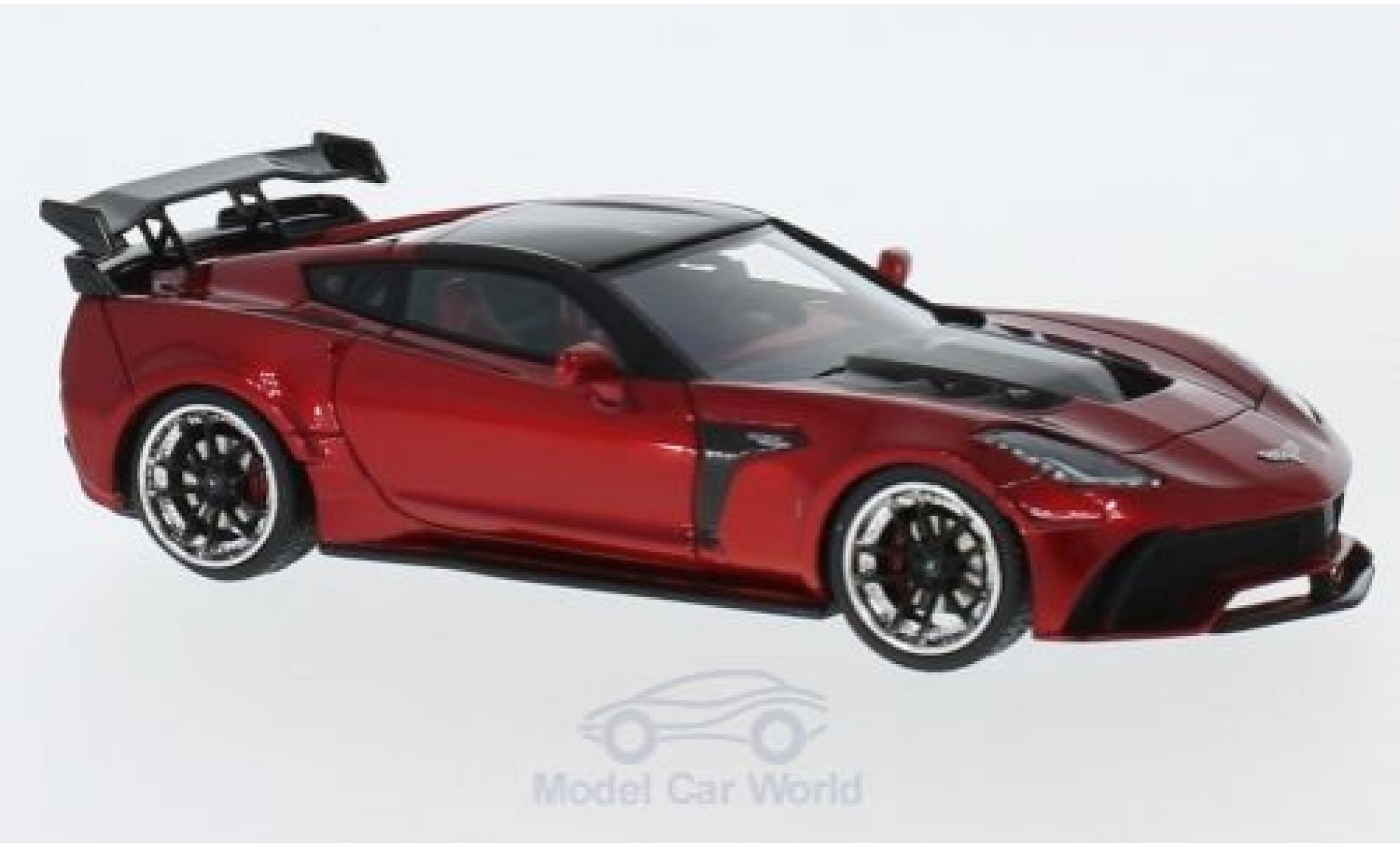 Chevrolet Corvette C7 1/43 GLM Widebody DarwinPRO Black Sails metallic rood 2016 modelauto