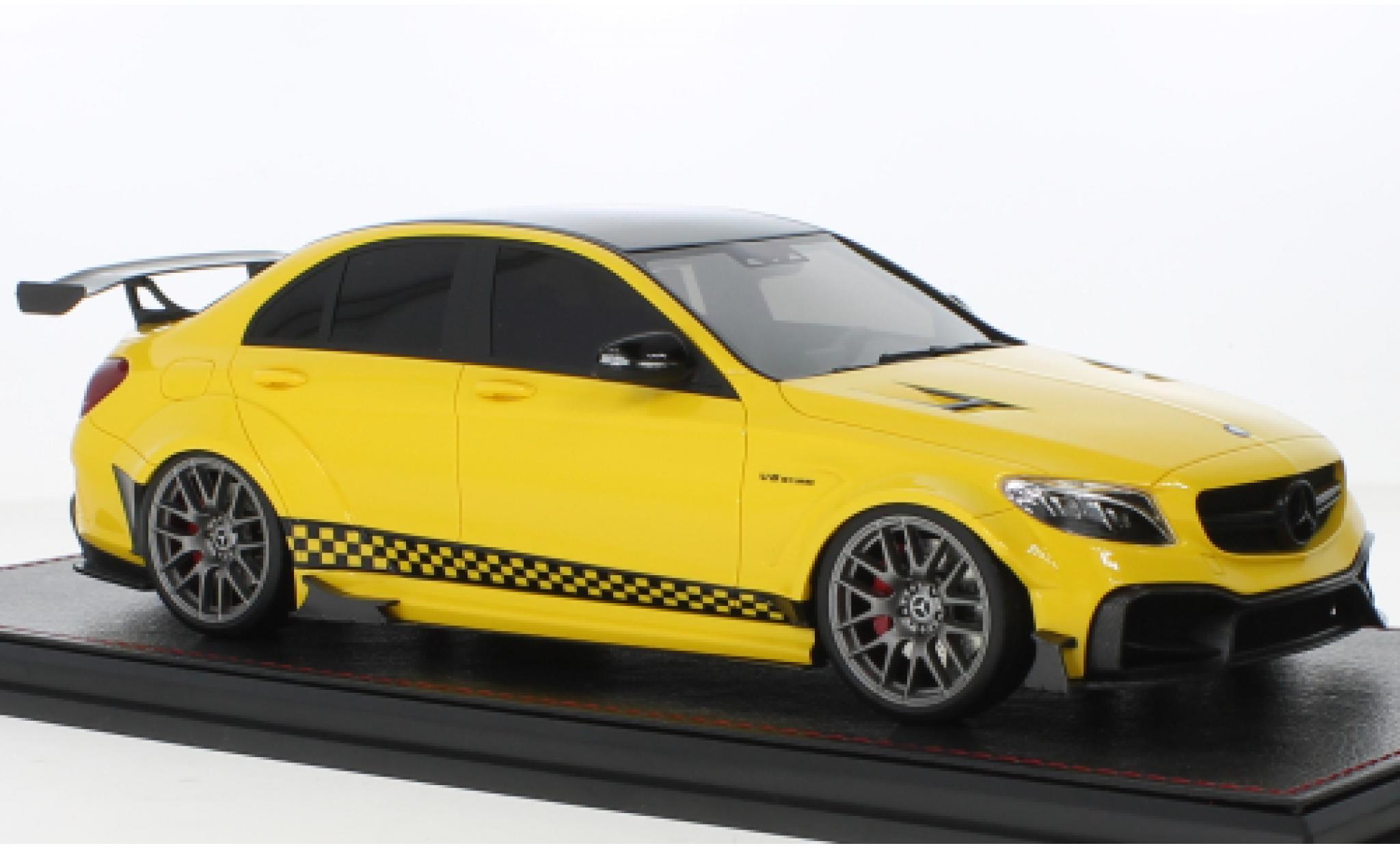 Mercedes Classe C 1/18 GLM AMG C 63S DarwinPRO Widebody geel modelauto