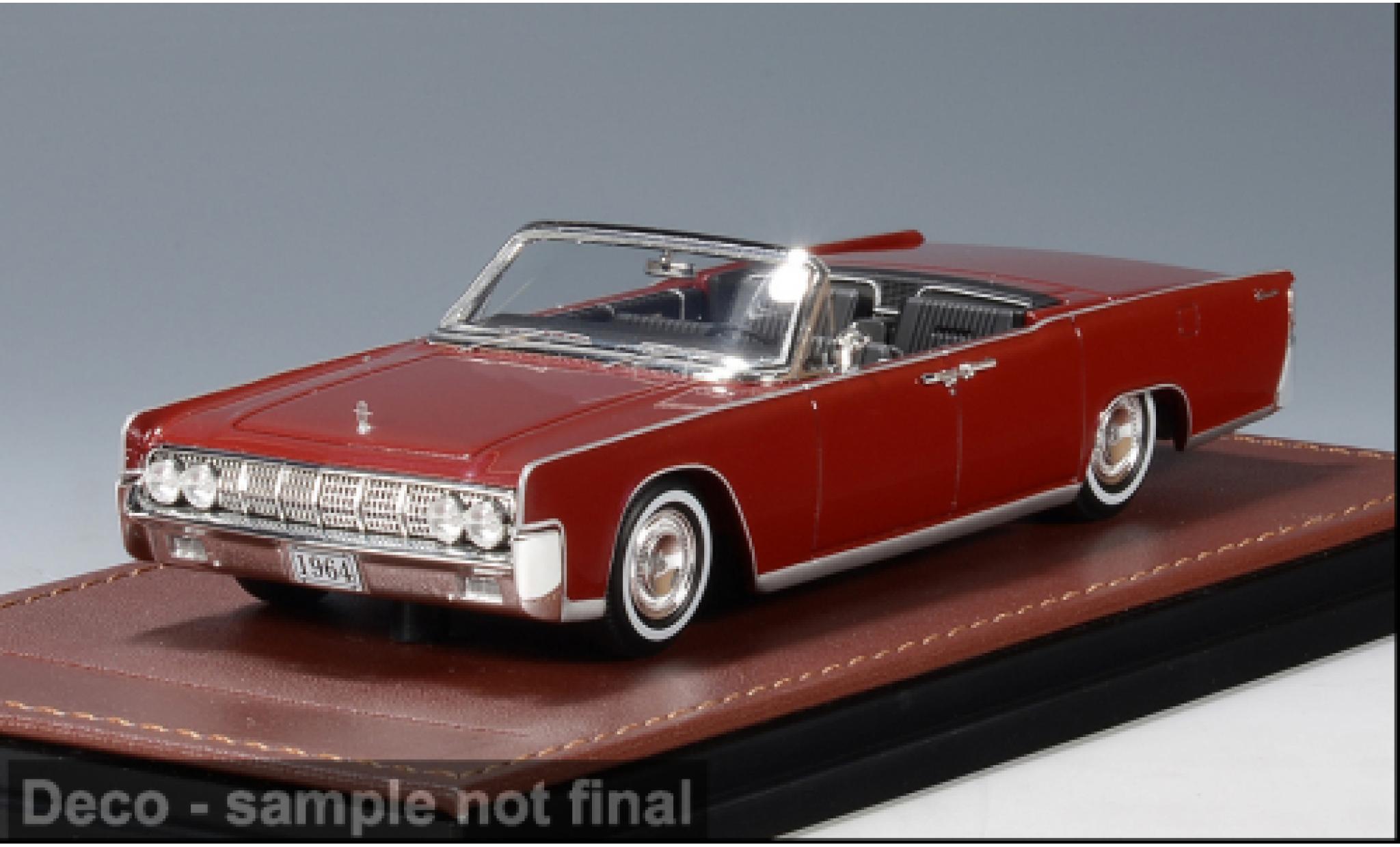 Lincoln Continental 1/43 GLM Cabriolet rood 1964 1:43 modelauto