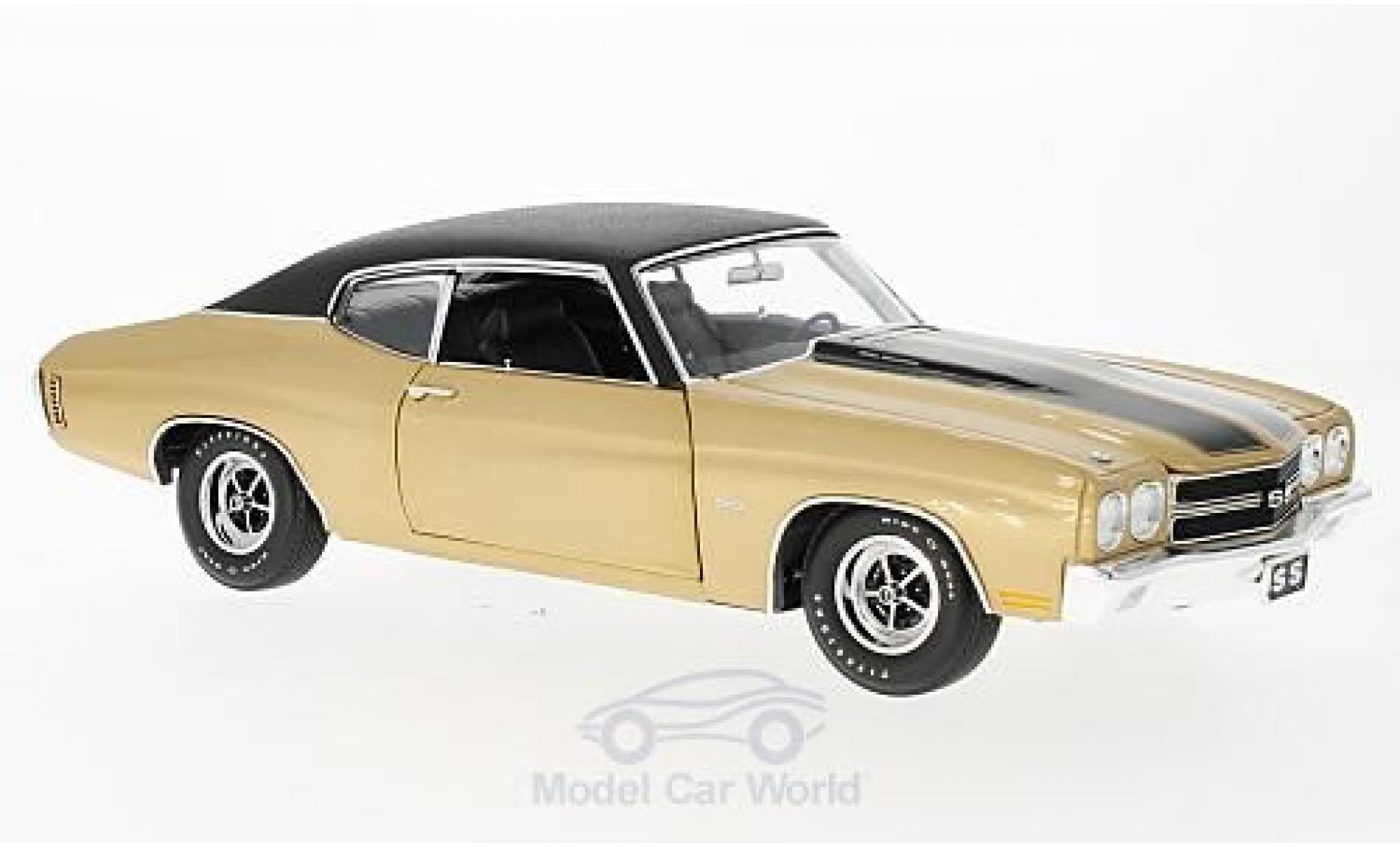 Chevrolet Chevelle 1970 1/18 GMP SS 396 gold/zwart 1970 with vinyl top modelauto
