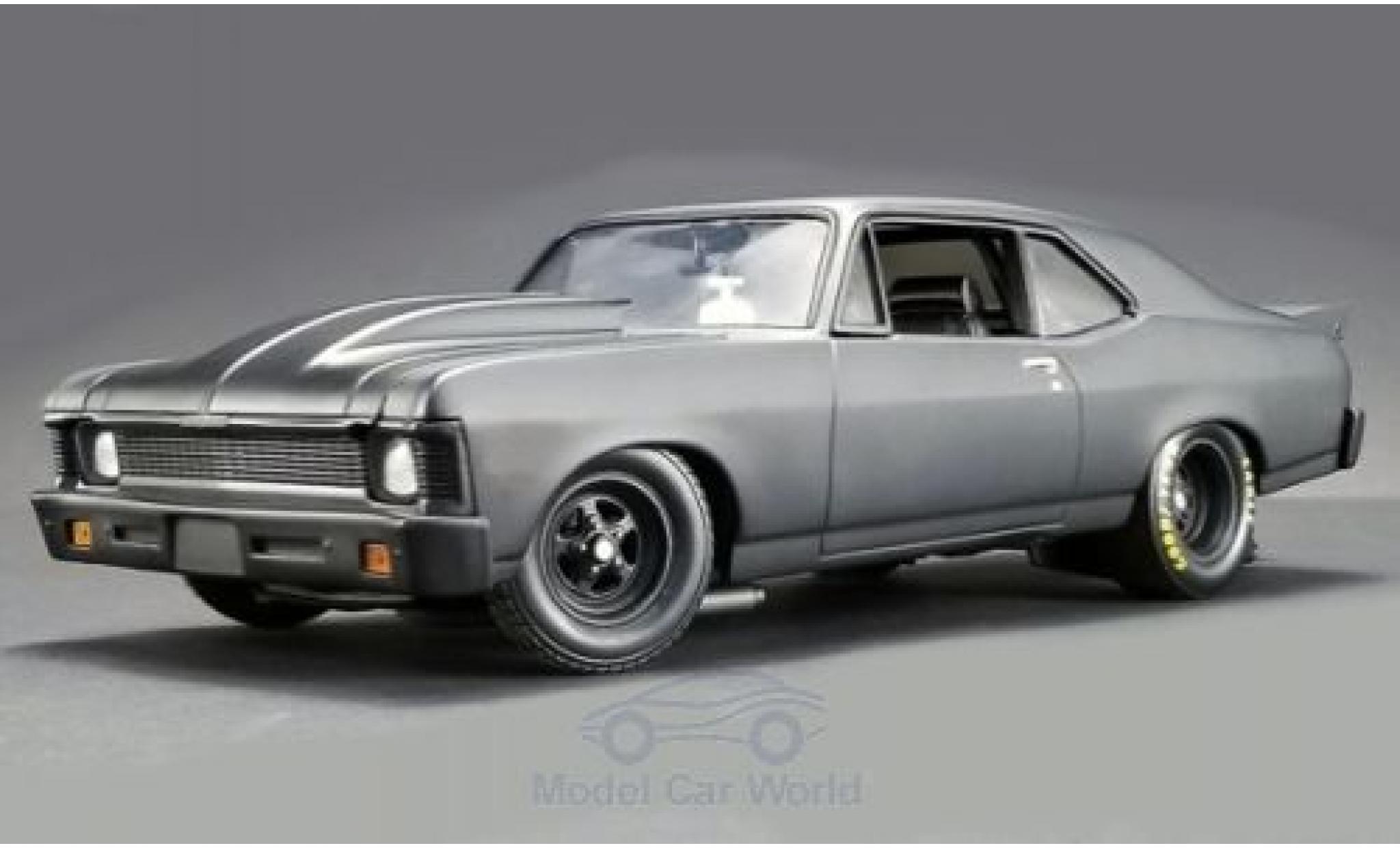 Chevrolet Nova 1/18 GMP Blackout 1320 Drag Kings matt-grijs 1969 modelauto