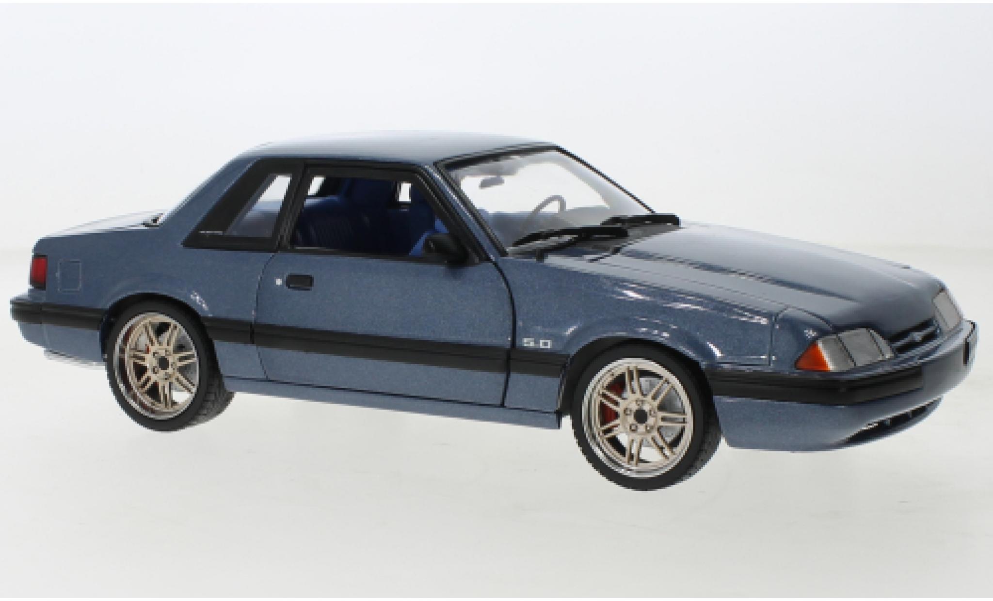 Ford Mustang 1/18 GMP 5.0 LX metallic blauw 1989 modelauto