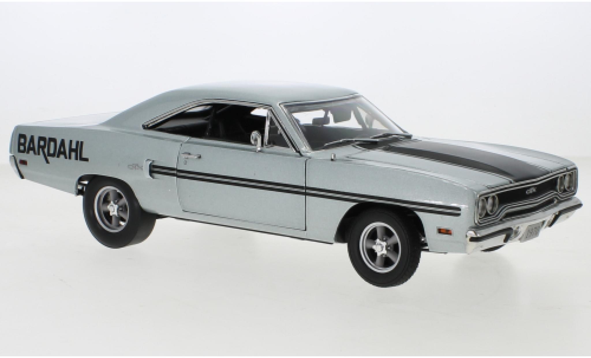 Plymouth GTX 1/18 GMP Bardahl metallic grijs 1970 modelauto
