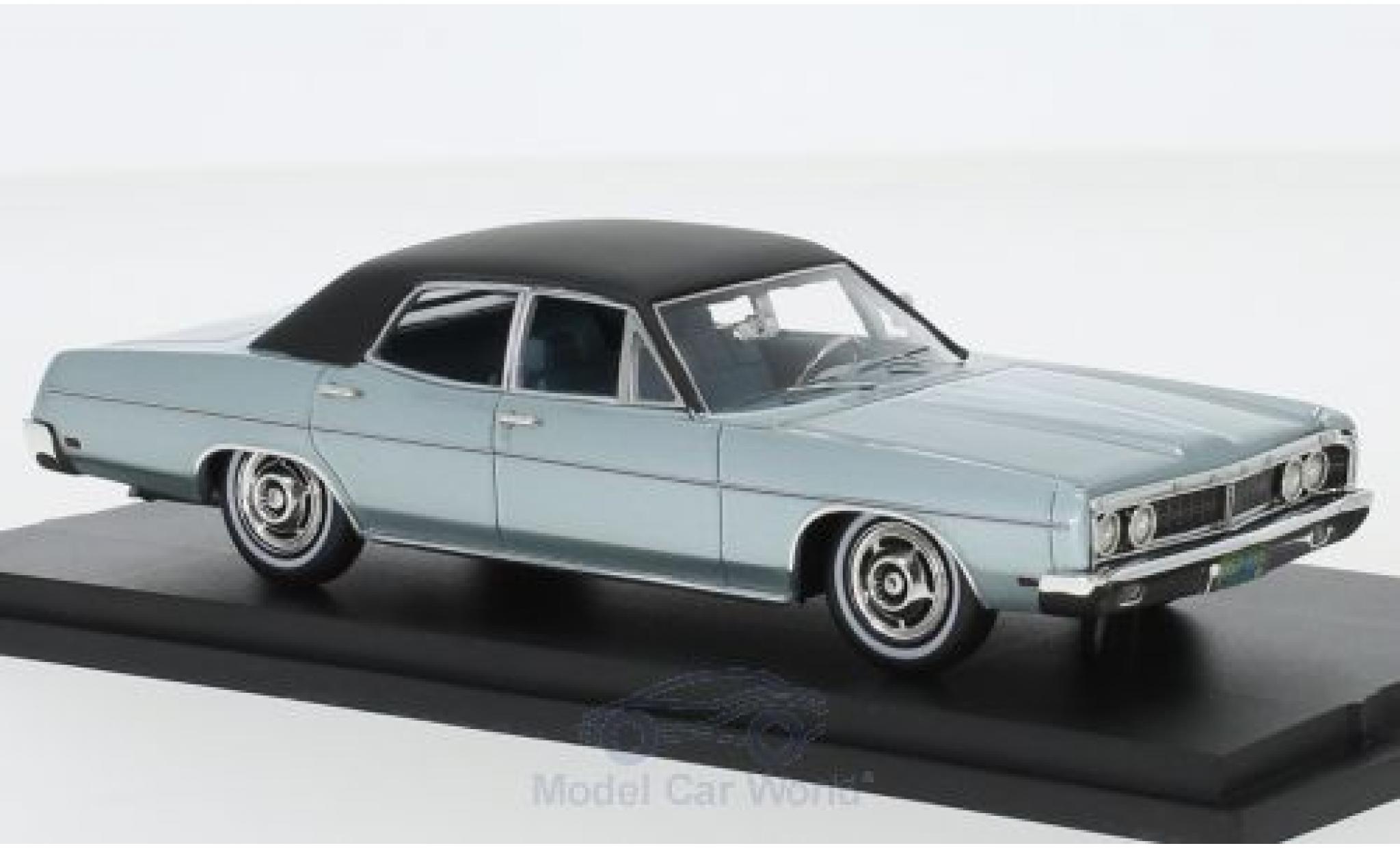 Ford Galaxy 1/43 Goldvarg Collections Galaxie metallic grijs/zwart 1970 modelauto