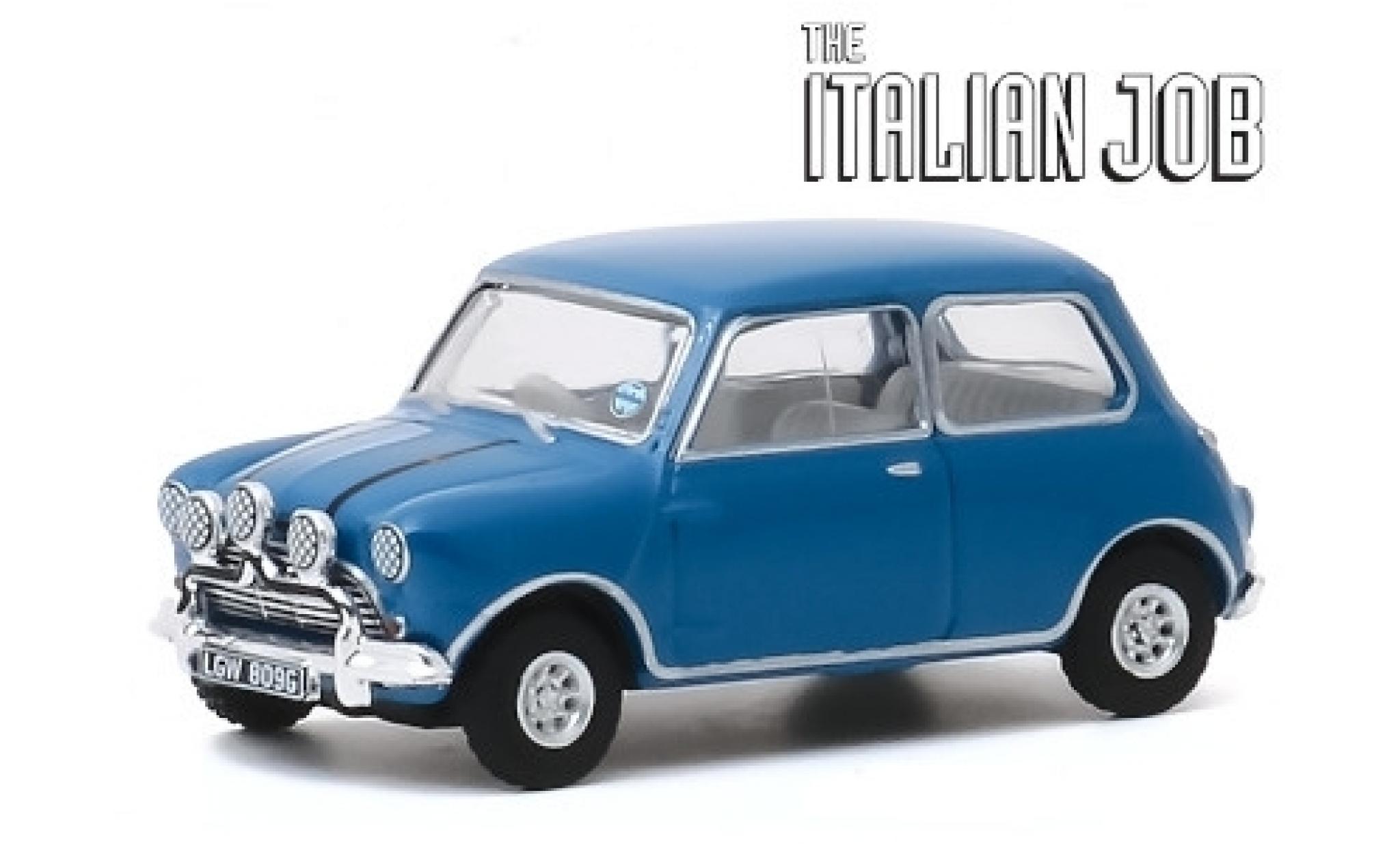Austin Mini 1/64 Greenlight Cooper S 1275 MkI blauw/zwart RHD 1967 The Italian Job modelauto