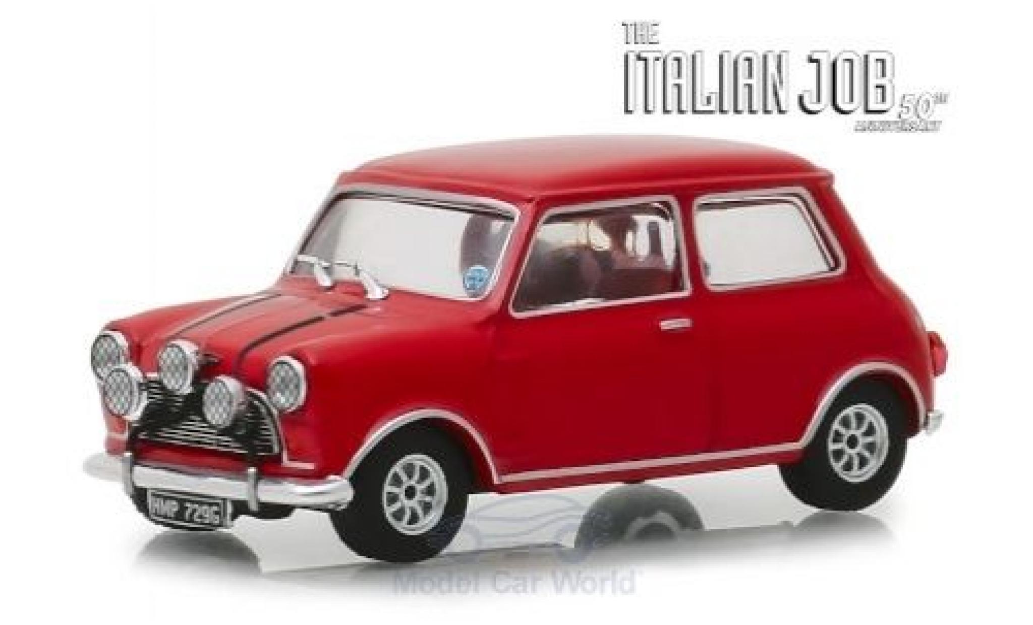 Austin Mini 1/43 Greenlight Cooper S 1275 MkI rood RHD The Italian Job 1967 modelauto