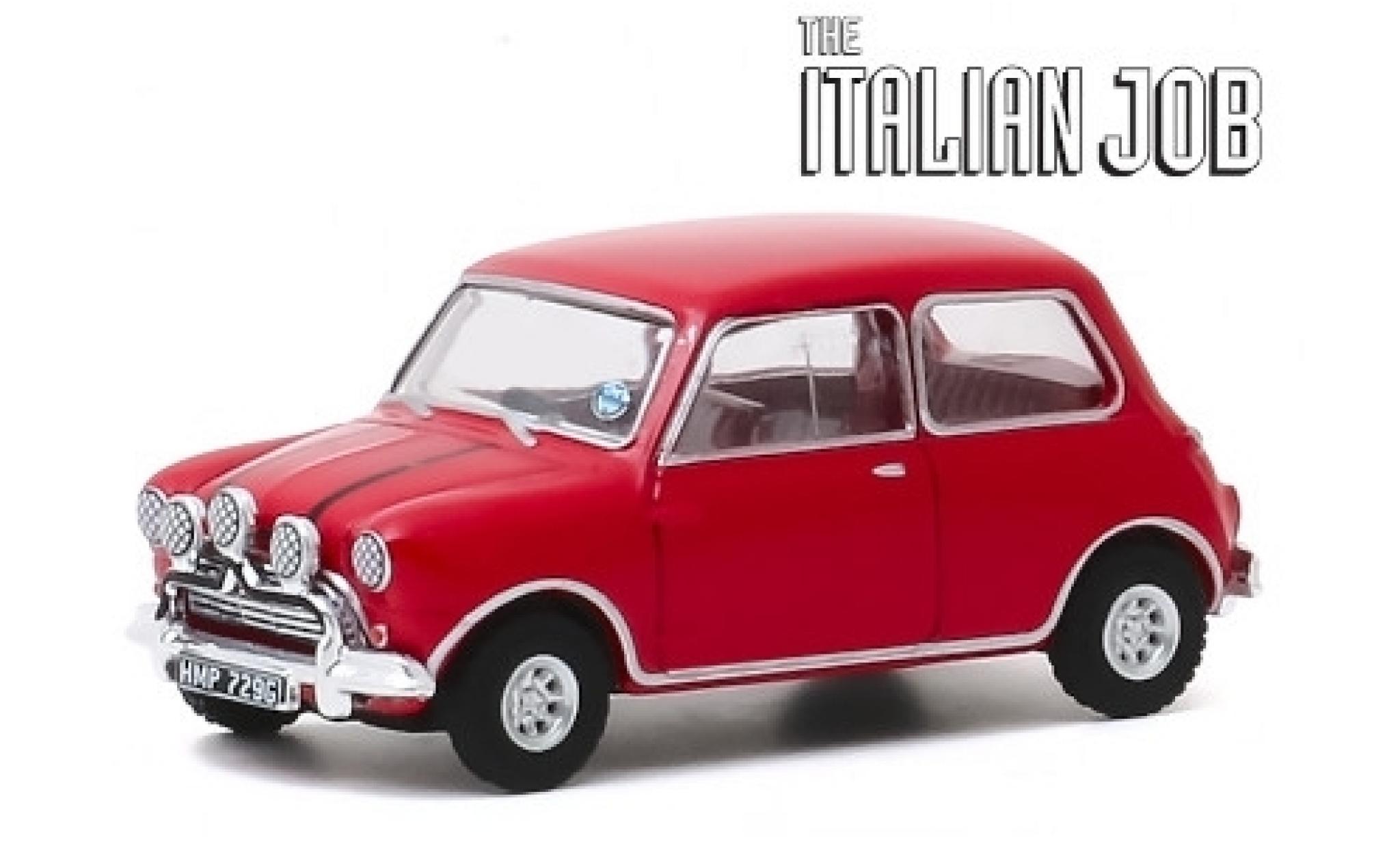 Austin Mini 1/64 Greenlight Cooper S 1275 MkI rood/zwart RHD 1967 The Italian Job modelauto