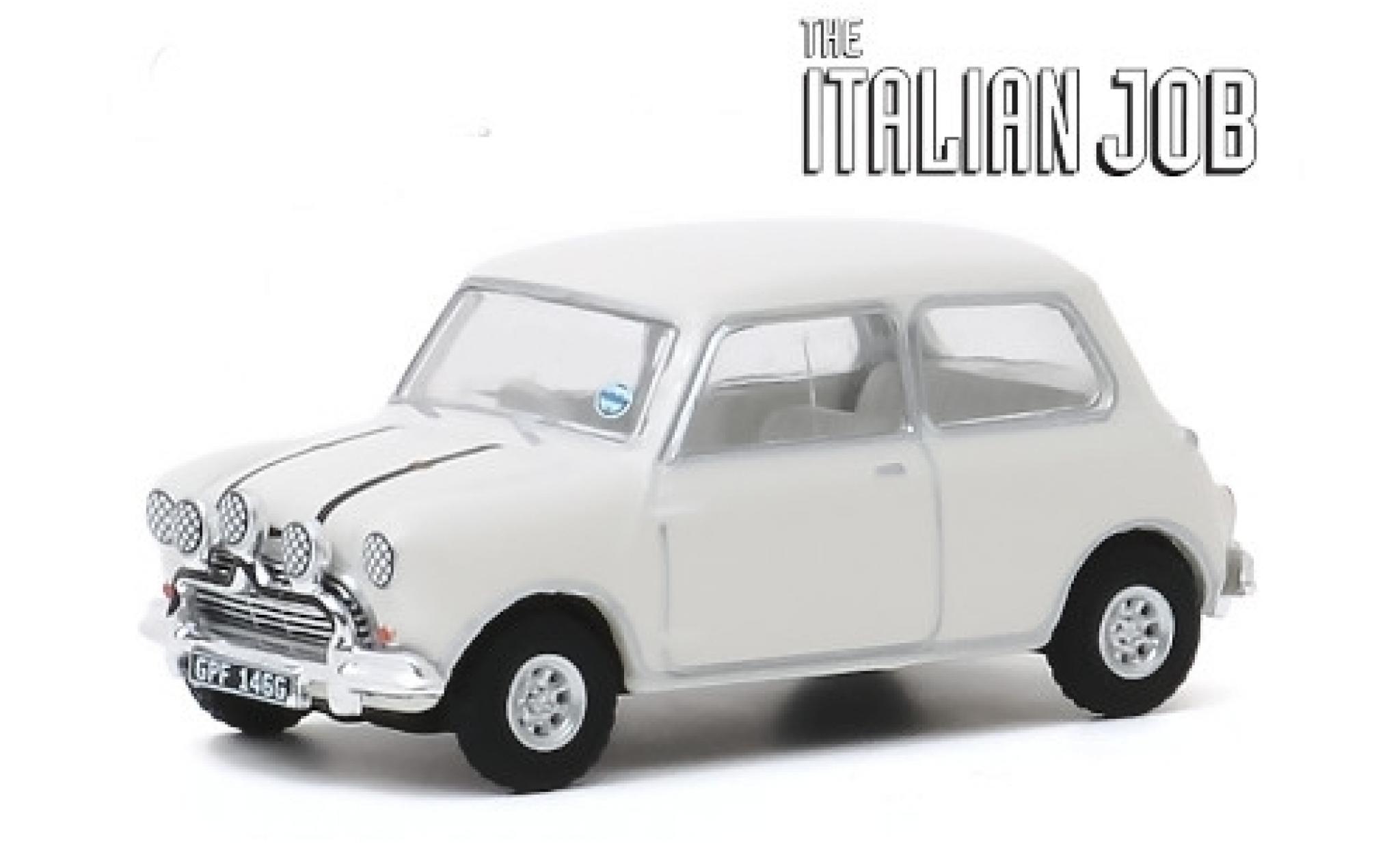Austin Mini 1/64 Greenlight Cooper S 1275 MkI wit/zwart RHD 1967 The Italian Job modelauto