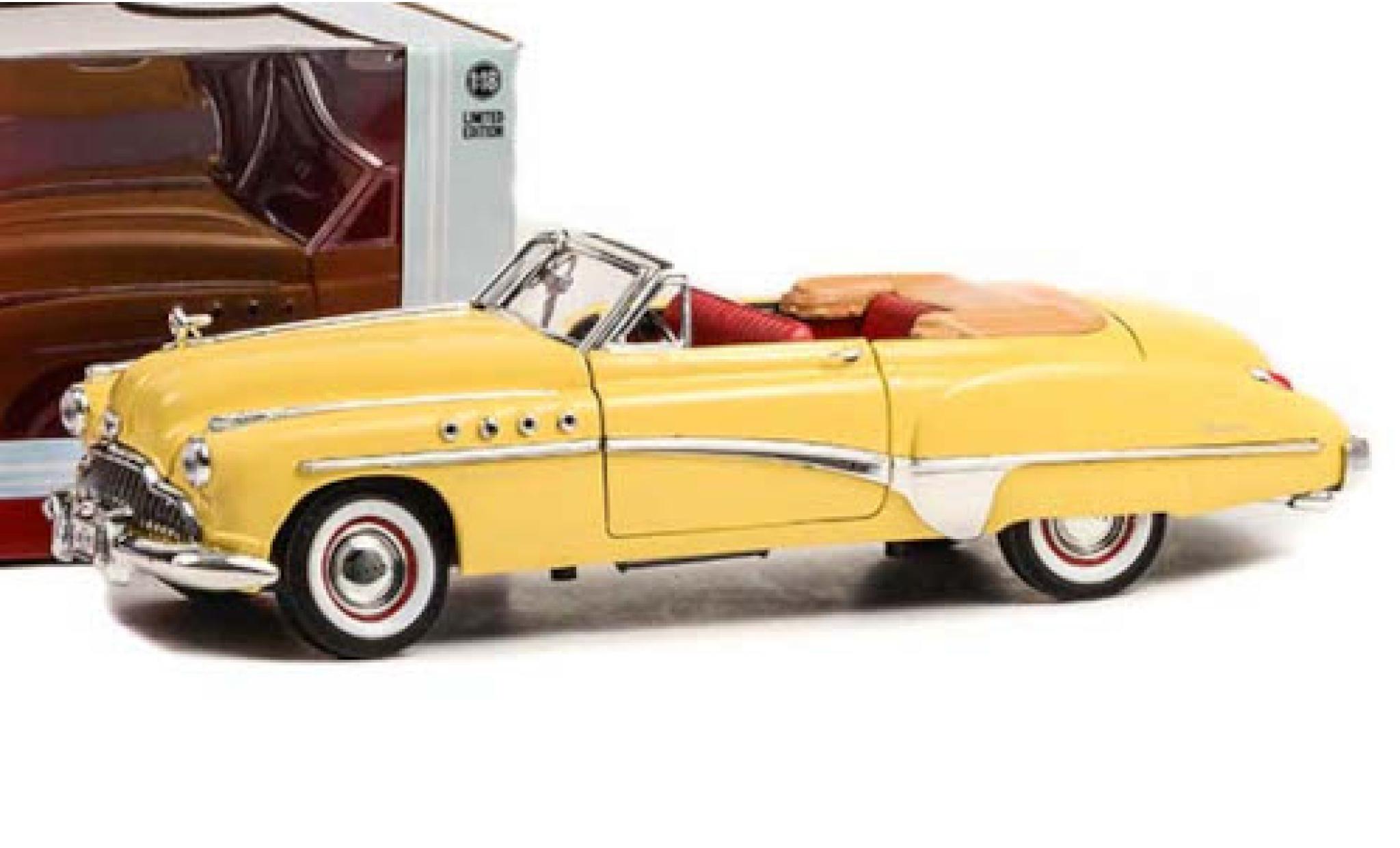 Buick Roadmaster 1/18 Greenlight Cabriolet geel Rain Man 1949 modelauto