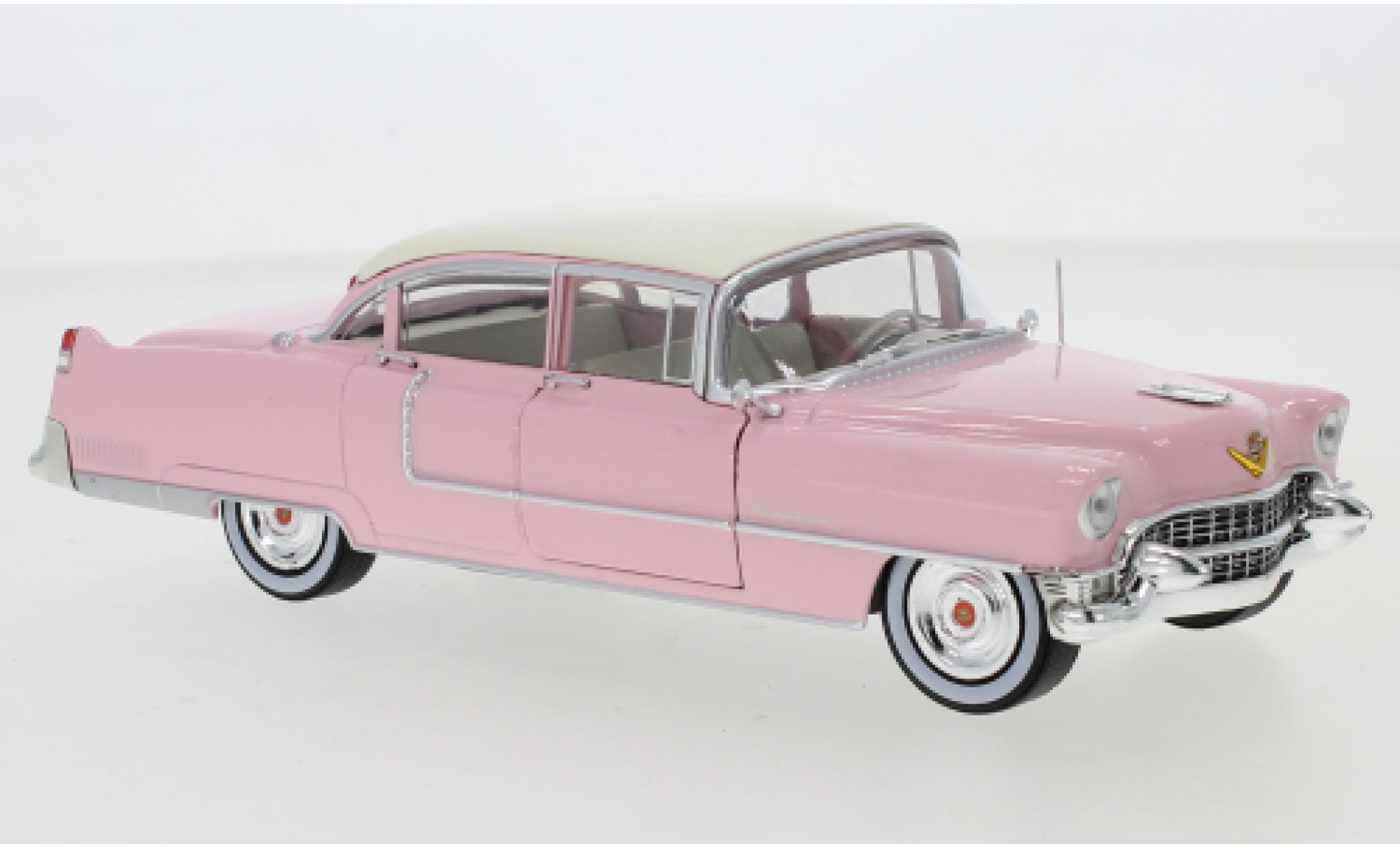 Cadillac Fleetwood 1/24 Greenlight Series 60 roze/wit 1955 modelauto