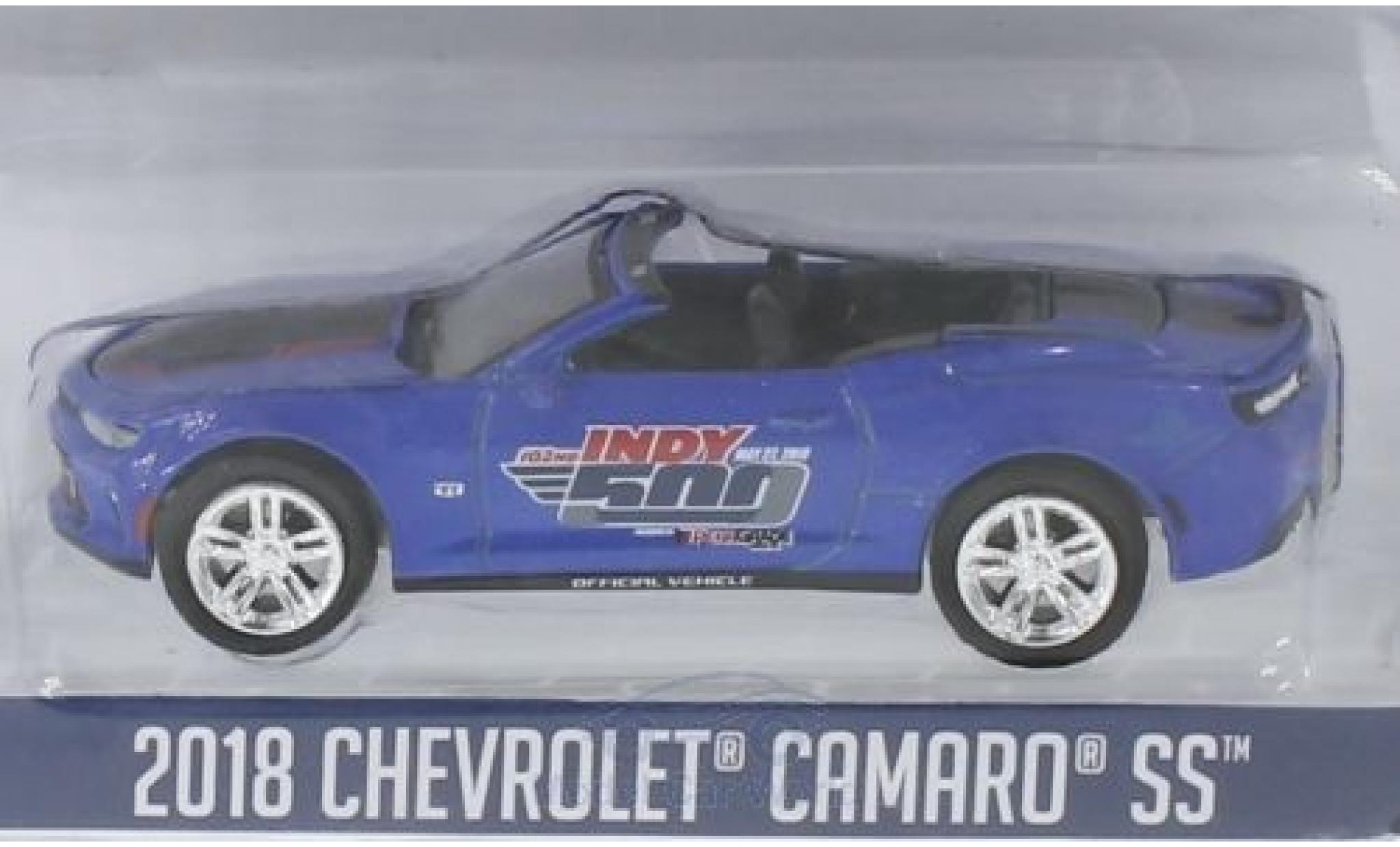 Chevrolet Camaro 1/64 Greenlight blauw 2018 102 Running Indy 500 modelauto