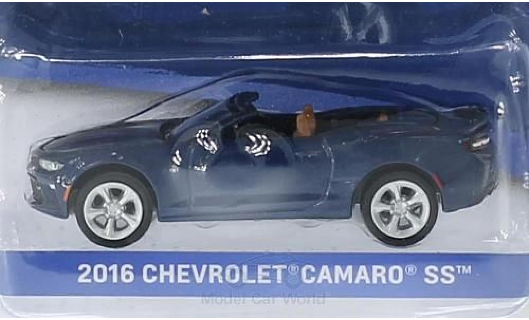 Chevrolet Camaro 1/64 Greenlight SS metallic blauw 2016 General Motors Series 1 ohne Vitrine modelauto