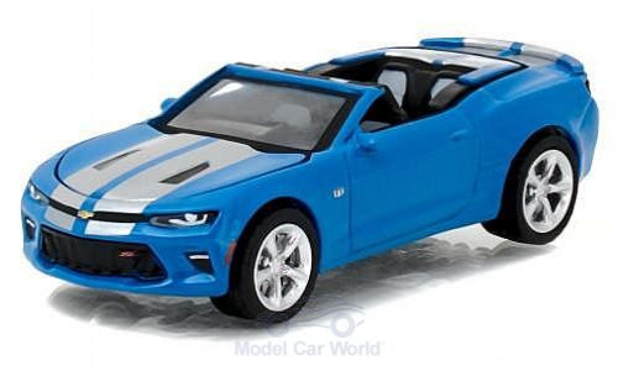Chevrolet Camaro 1/64 Greenlight SS metallic blauw/grijs 2017 Muscle Series 18 ohne Vitrine modelauto