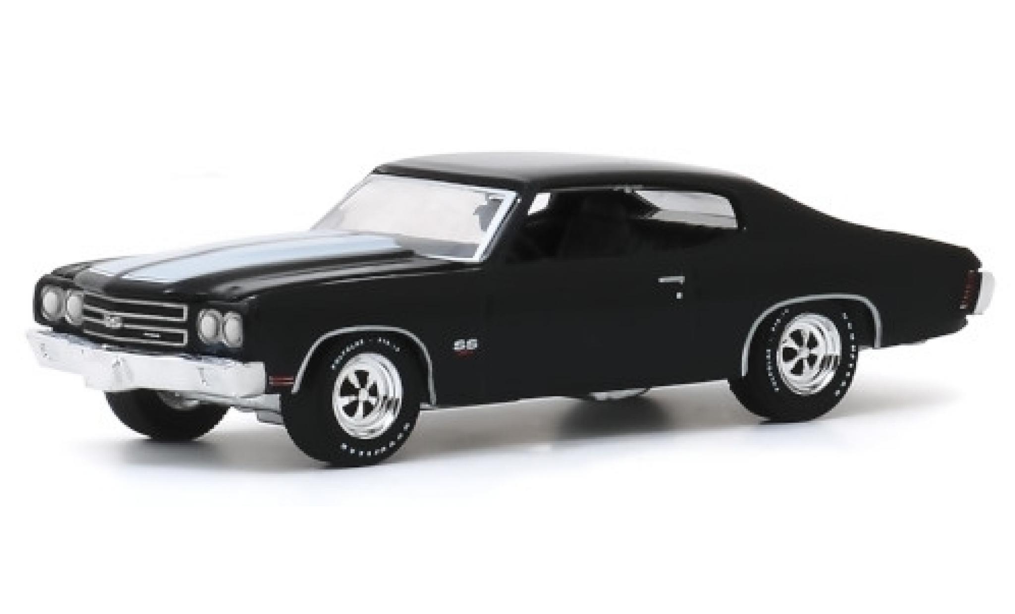 Chevrolet Chevelle 1/64 Greenlight SS 454 zwart/wit 1970 modelauto