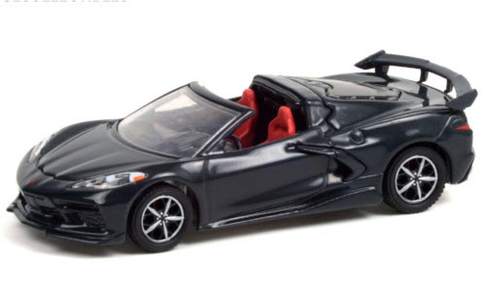 Chevrolet Corvette 1/64 Greenlight Stingray Cabriolet (C8) metallic grijs 2020 modelauto