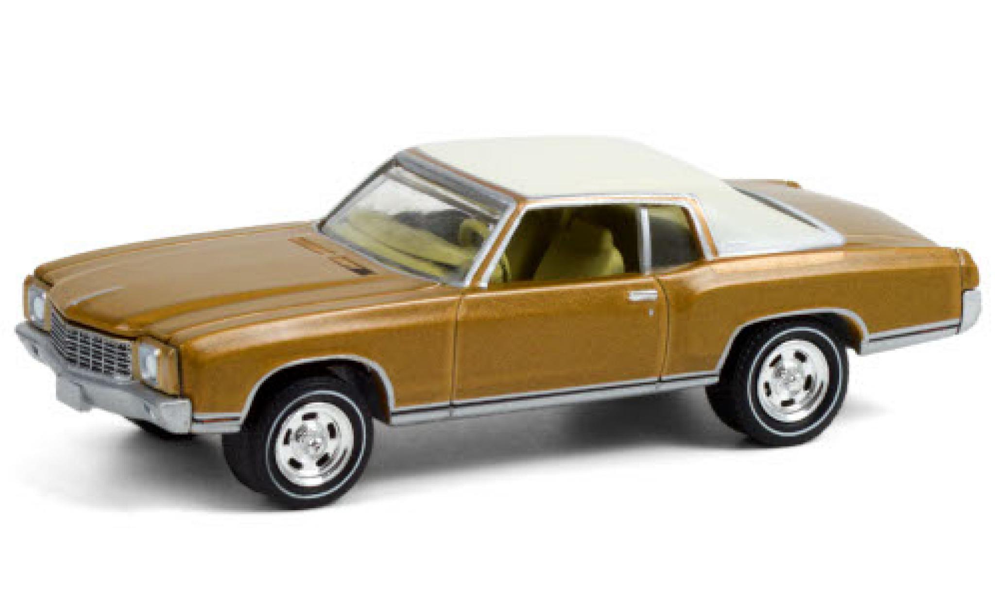Chevrolet Monte Carlo 1/64 Greenlight gold/matt-wit 1970 50th Anniversaire of modelauto