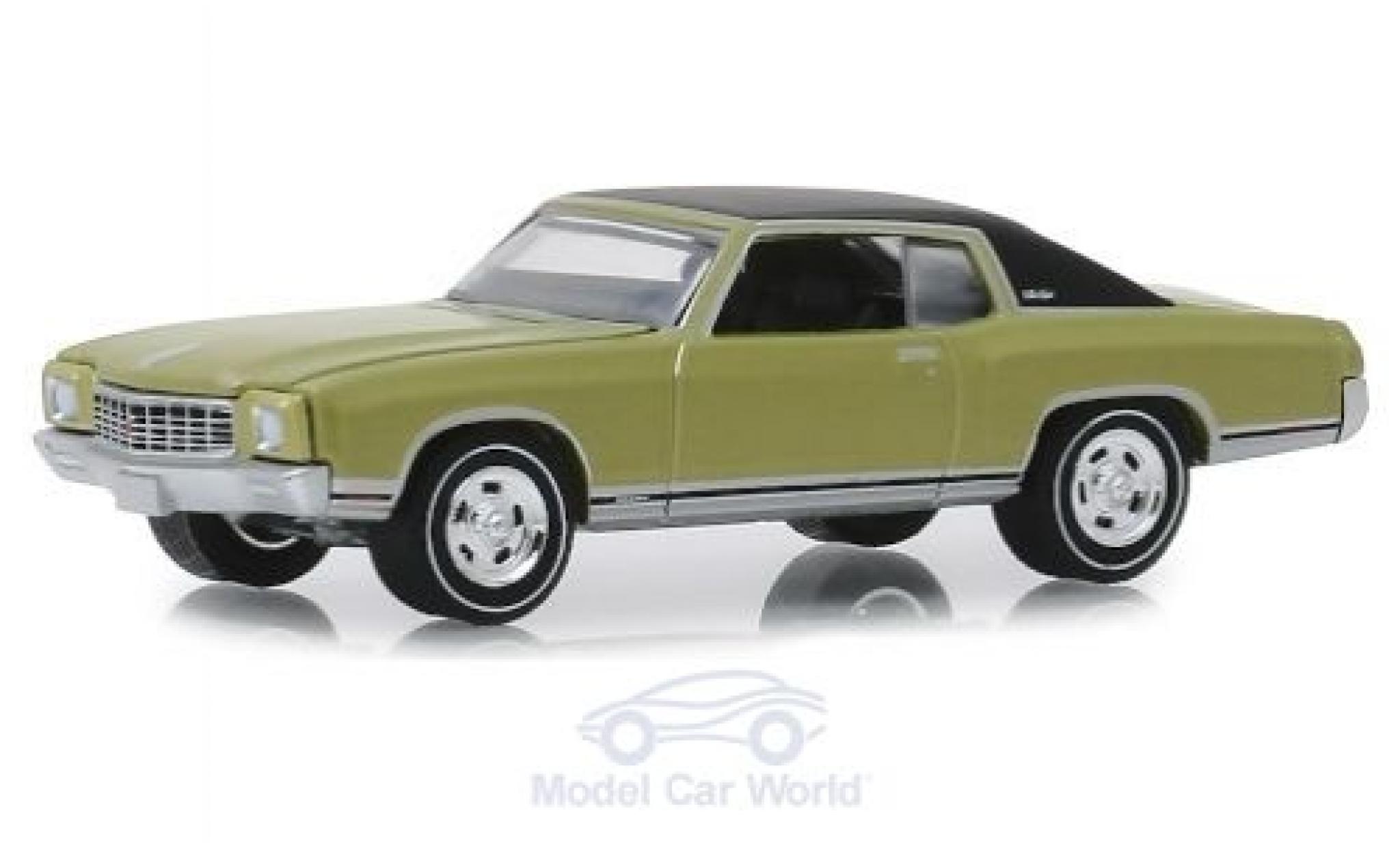 Chevrolet Monte Carlo 1/64 Greenlight SS 454 groen/matt-zwart 1971 modelauto