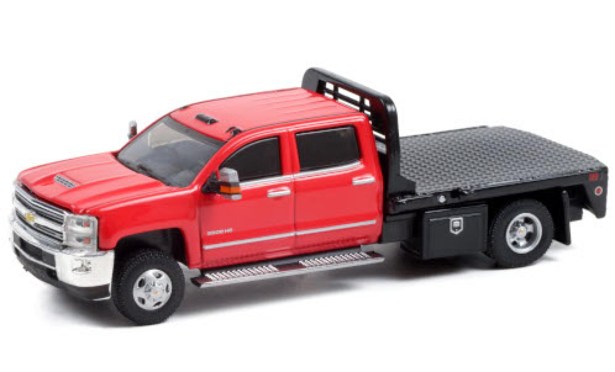 Chevrolet Silverado 1/64 Greenlight 3500HD Dually rood 2016 modelauto