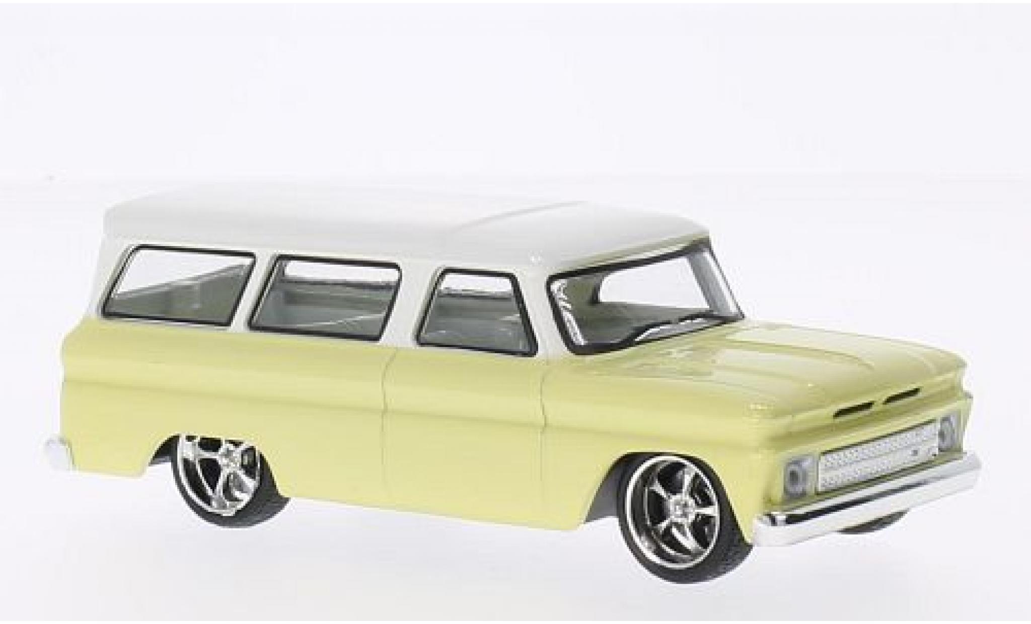 Chevrolet Suburban 1/43 Greenlight Tuning geel/wit 1966 modelauto
