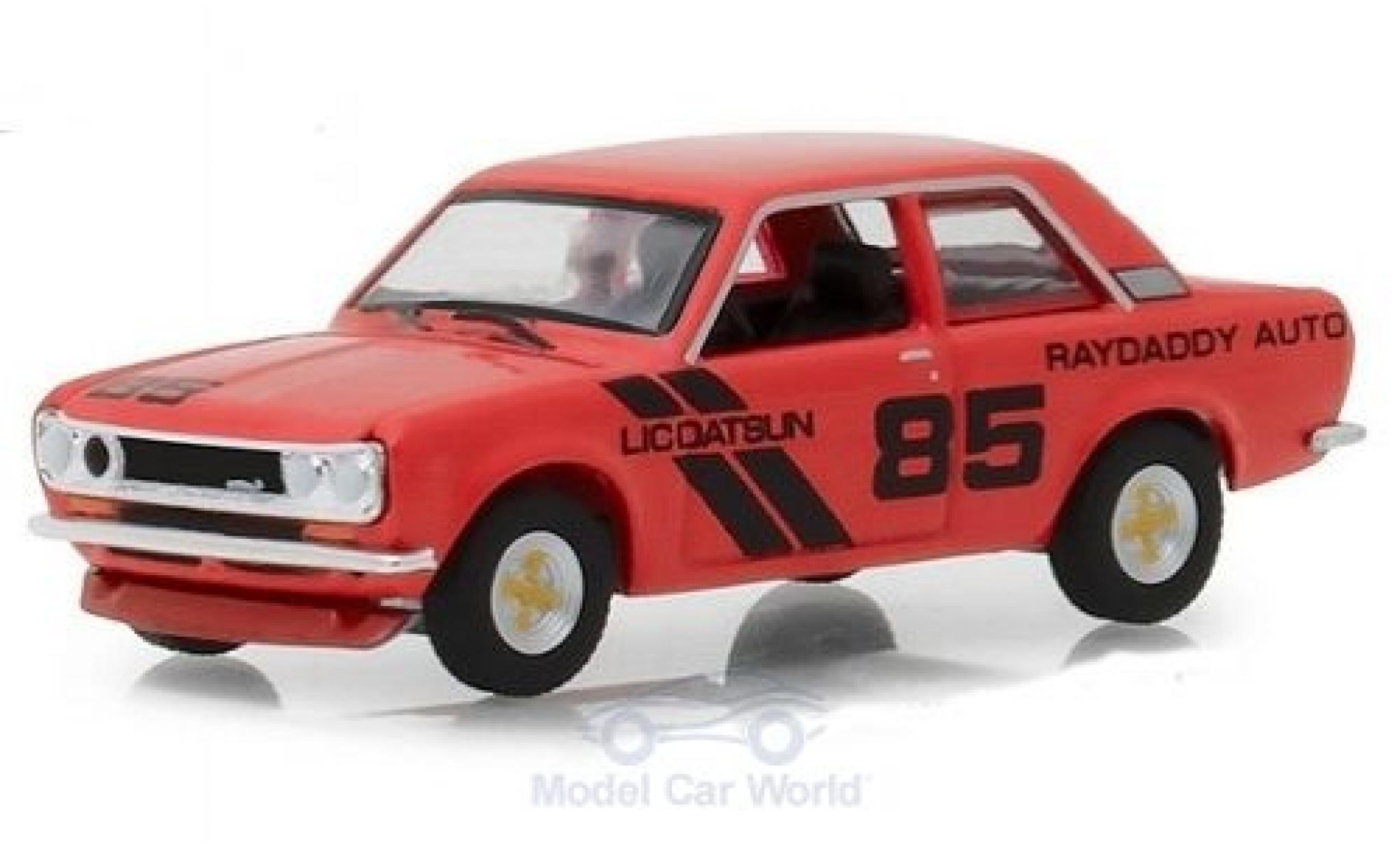 Datsun 510 1/64 Greenlight Raydaddy Auto rood 1971 #85 modelauto