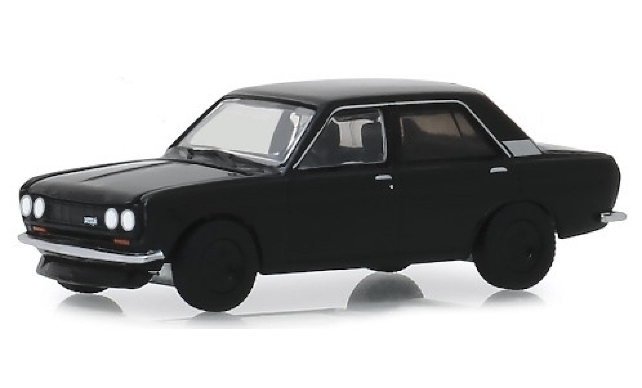 Datsun 510 1/64 Greenlight zwart 1970 modelauto