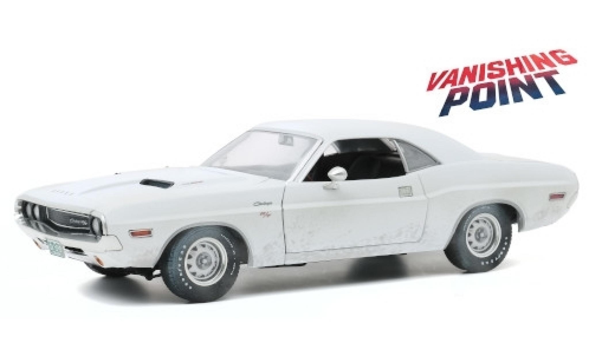 Dodge Challenger 1/18 Greenlight R/T wit Vanishing Point 1970 avec Witterungsspuren modelauto