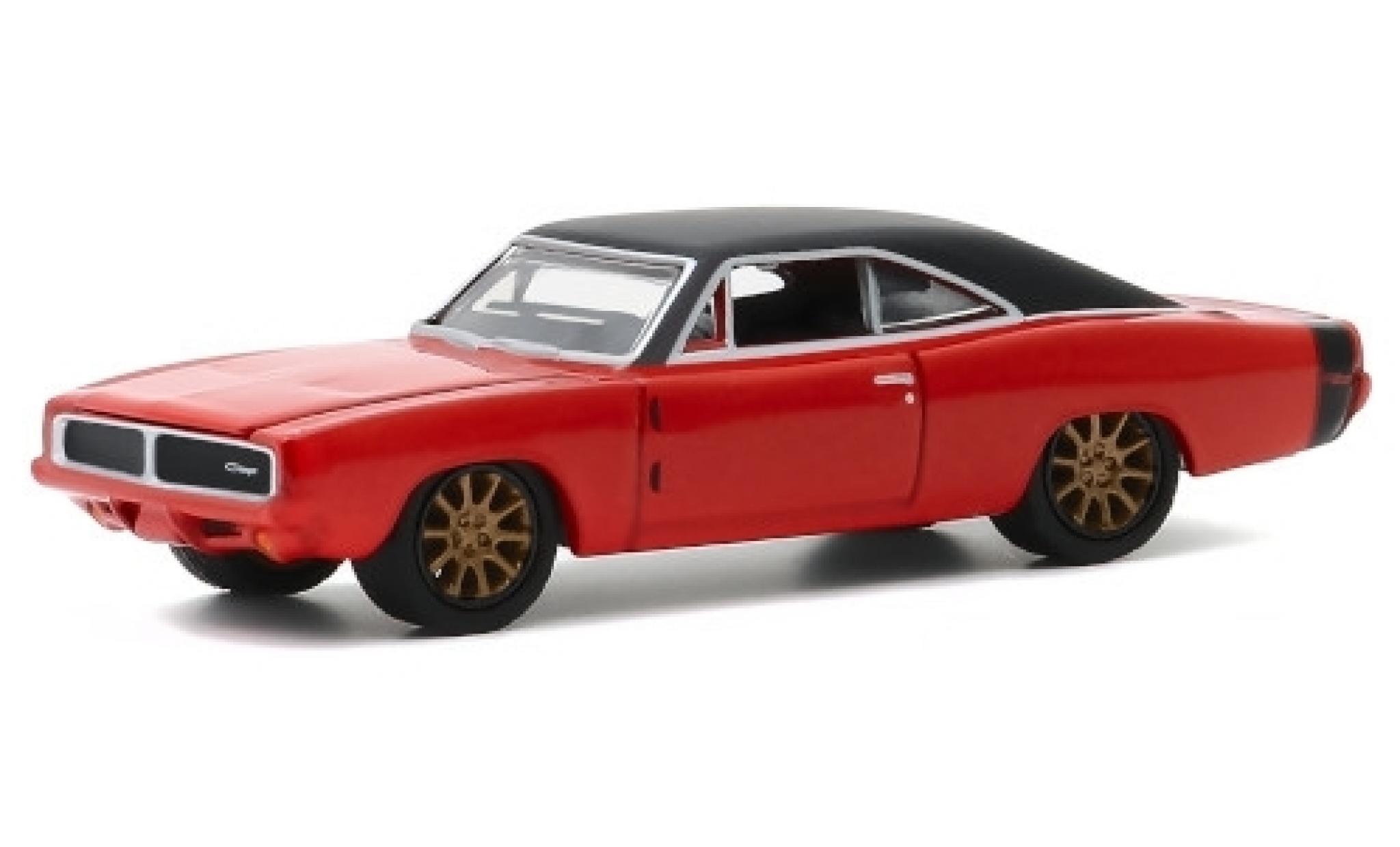 Dodge Charger 1/64 Greenlight May-Hem metallic oranje/matt-zwart 1969 modelauto