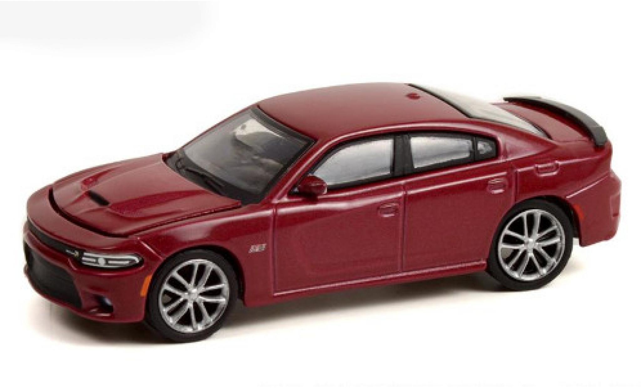 Dodge Charger 1/64 Greenlight R/T Scat Pack metallic rood 2017 modelauto