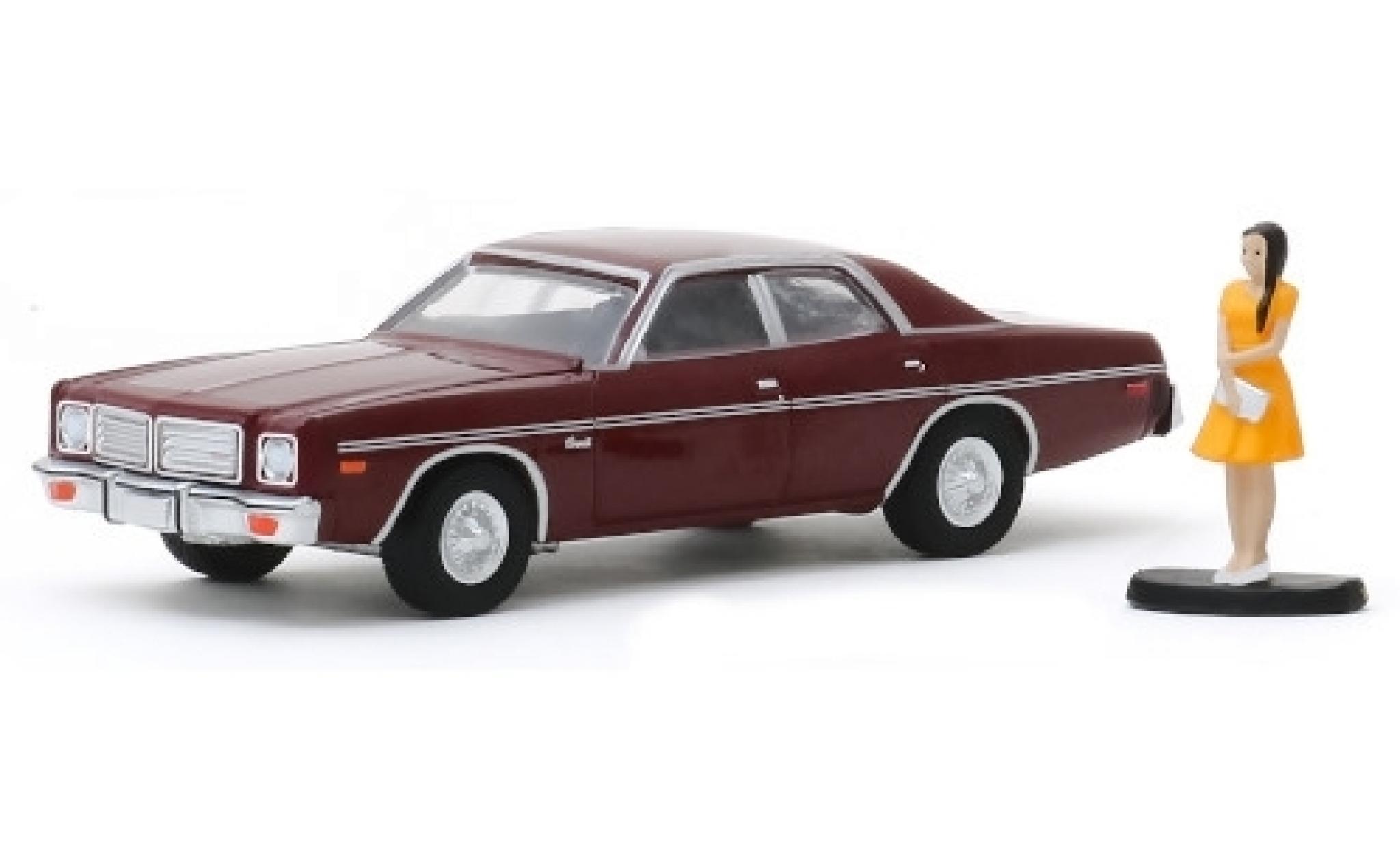Dodge Coronet 1/64 Greenlight metallic rood/matt-rood 1976 avec figurine modelauto