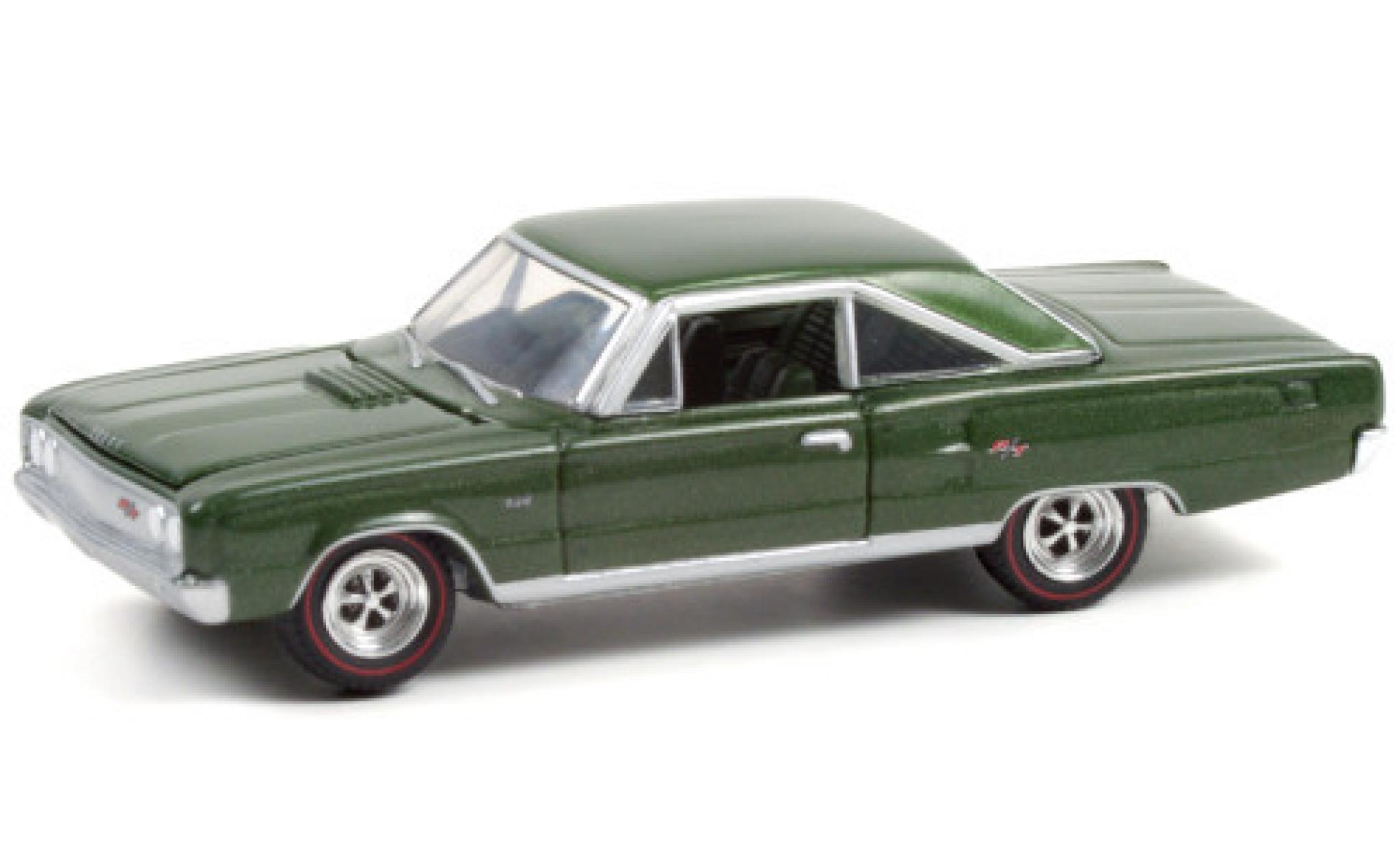Dodge Coronet 1/64 Greenlight R/T HEMI metallic groen 1967 modelauto