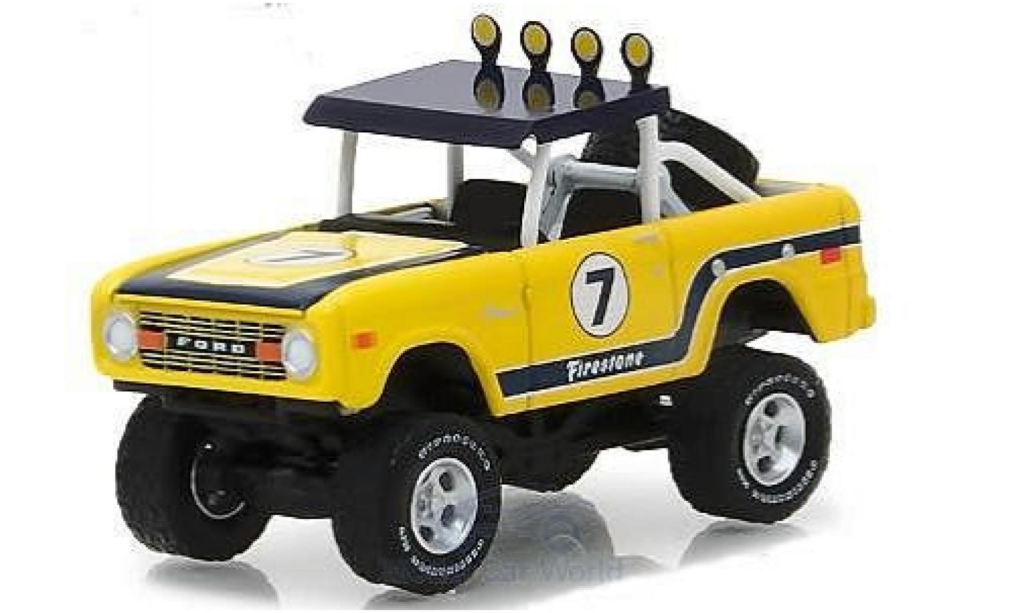 Ford Bronco 1/64 Greenlight Baja geel 1972 modelauto