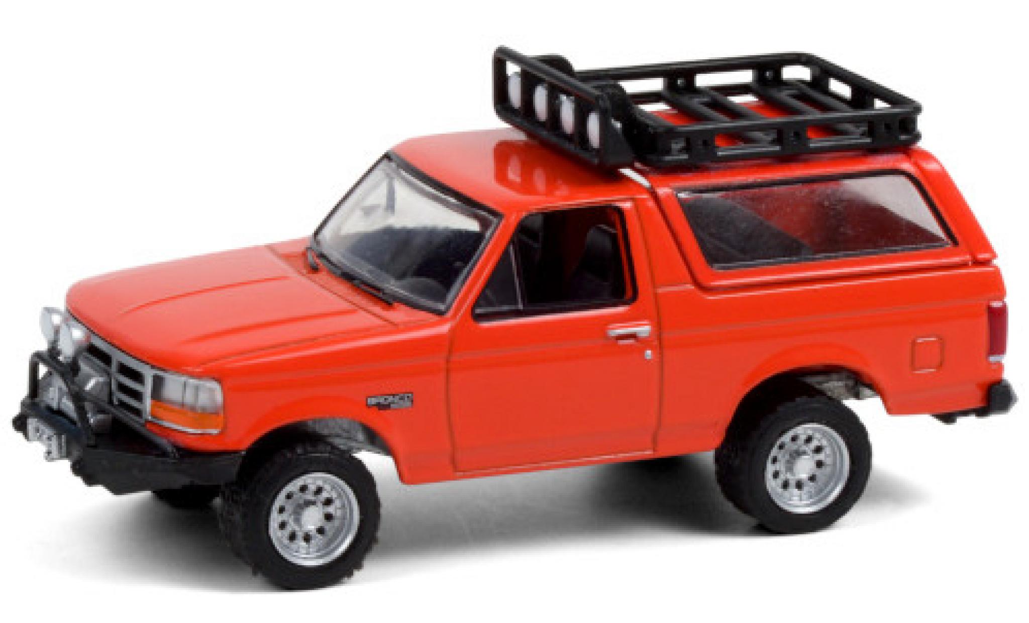 Ford Bronco 1/64 Greenlight oranje 1995 Dach abnehmbar modelauto