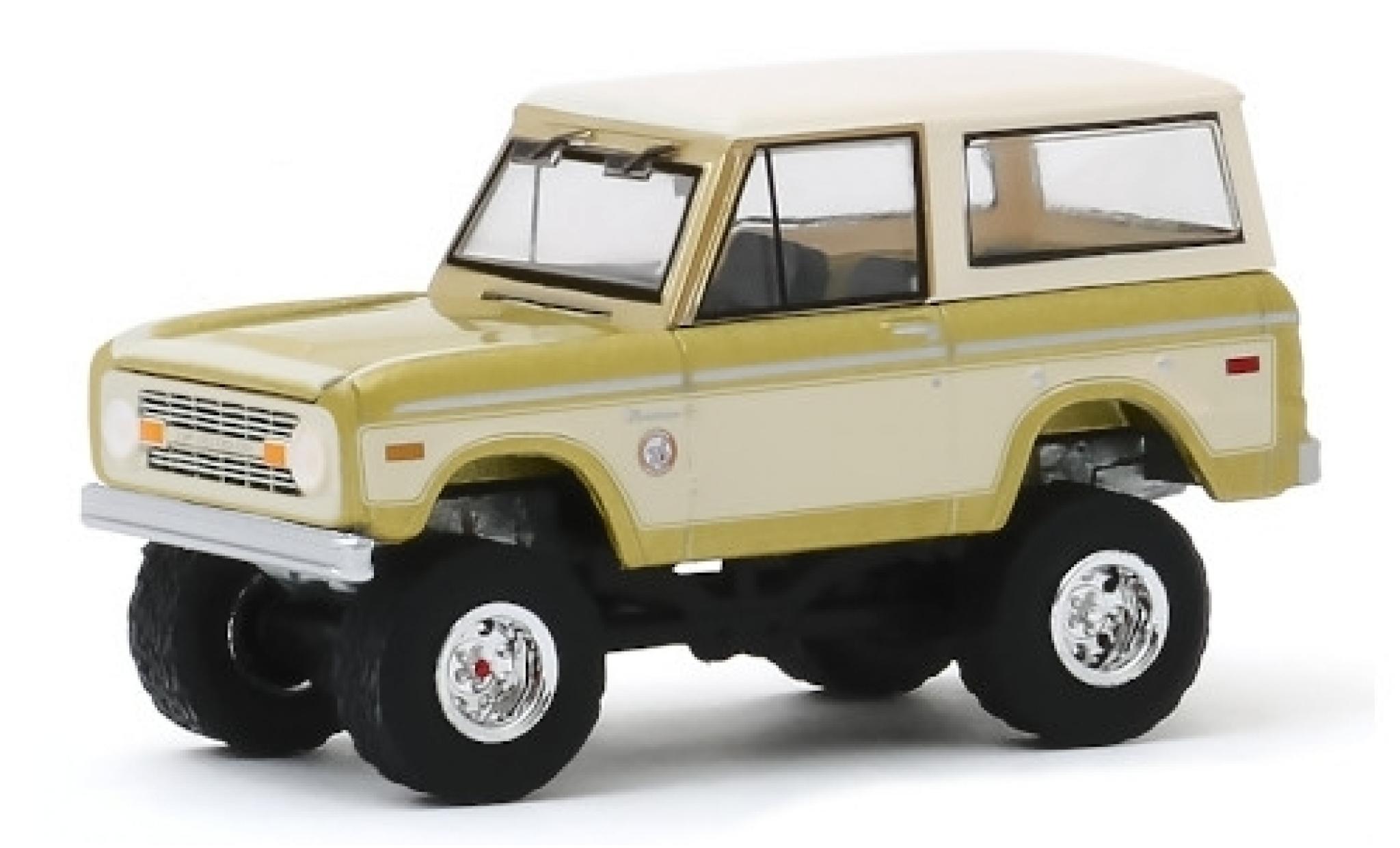 Ford Bronco 1/64 Greenlight gold/wit Colorado Gold Rush 76 1976 modelauto