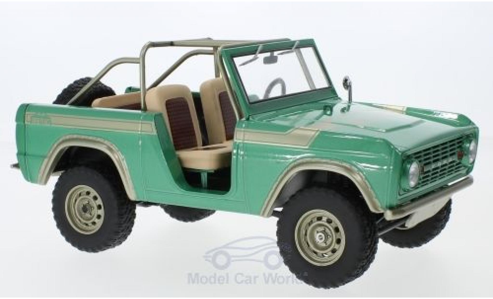 Ford Bronco 1/18 Greenlight groen/beige 1976 Gas Monkey Garage modelauto