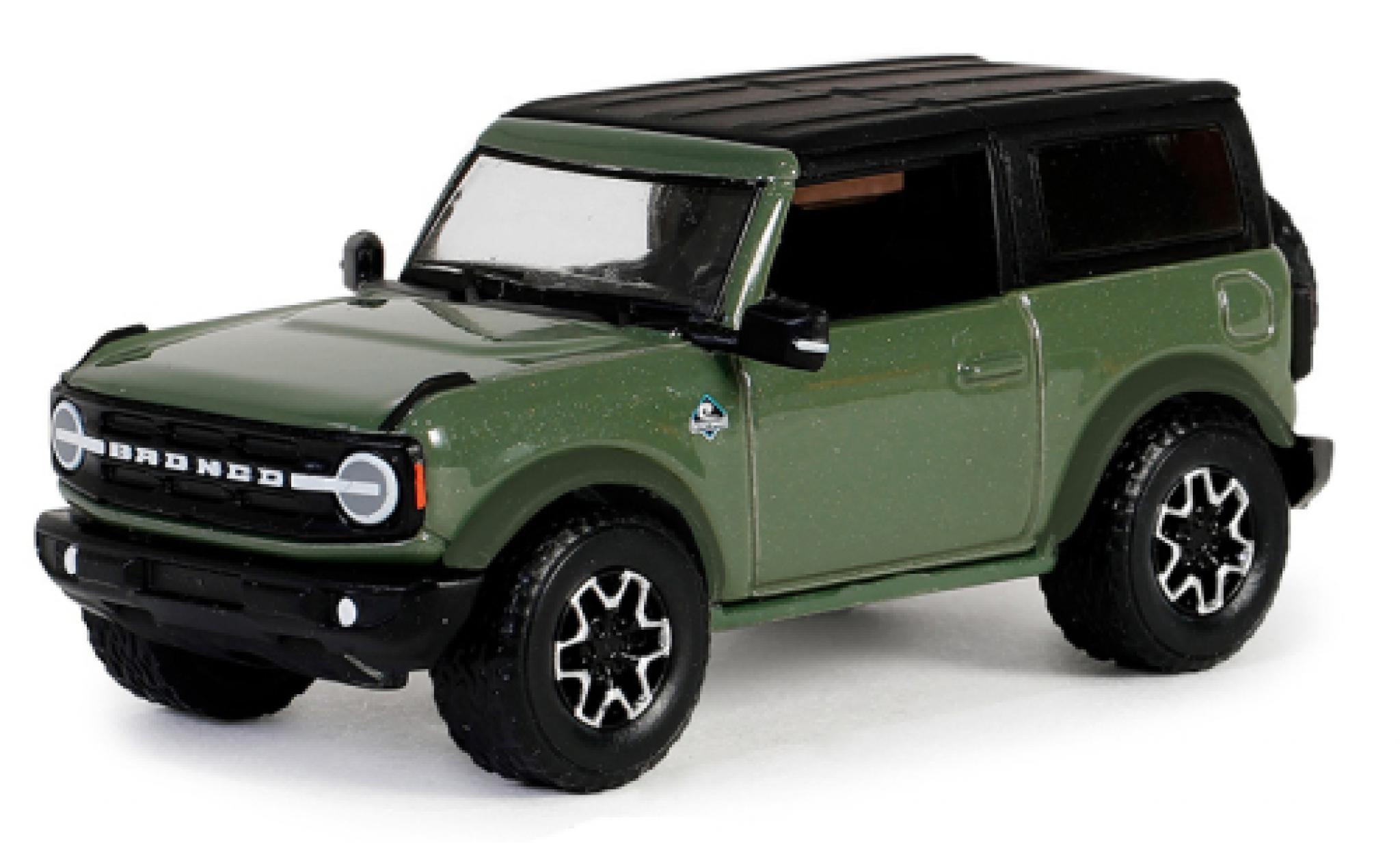 Ford Bronco 1/64 Greenlight Outer Banks groen 2023 1:64 modelauto