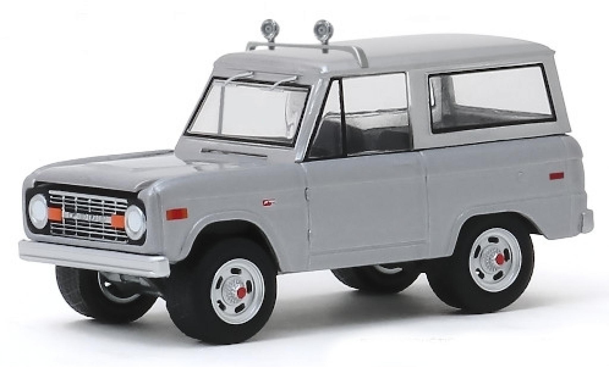 Ford Bronco 1/64 Greenlight grijs Speed 1970 modelauto