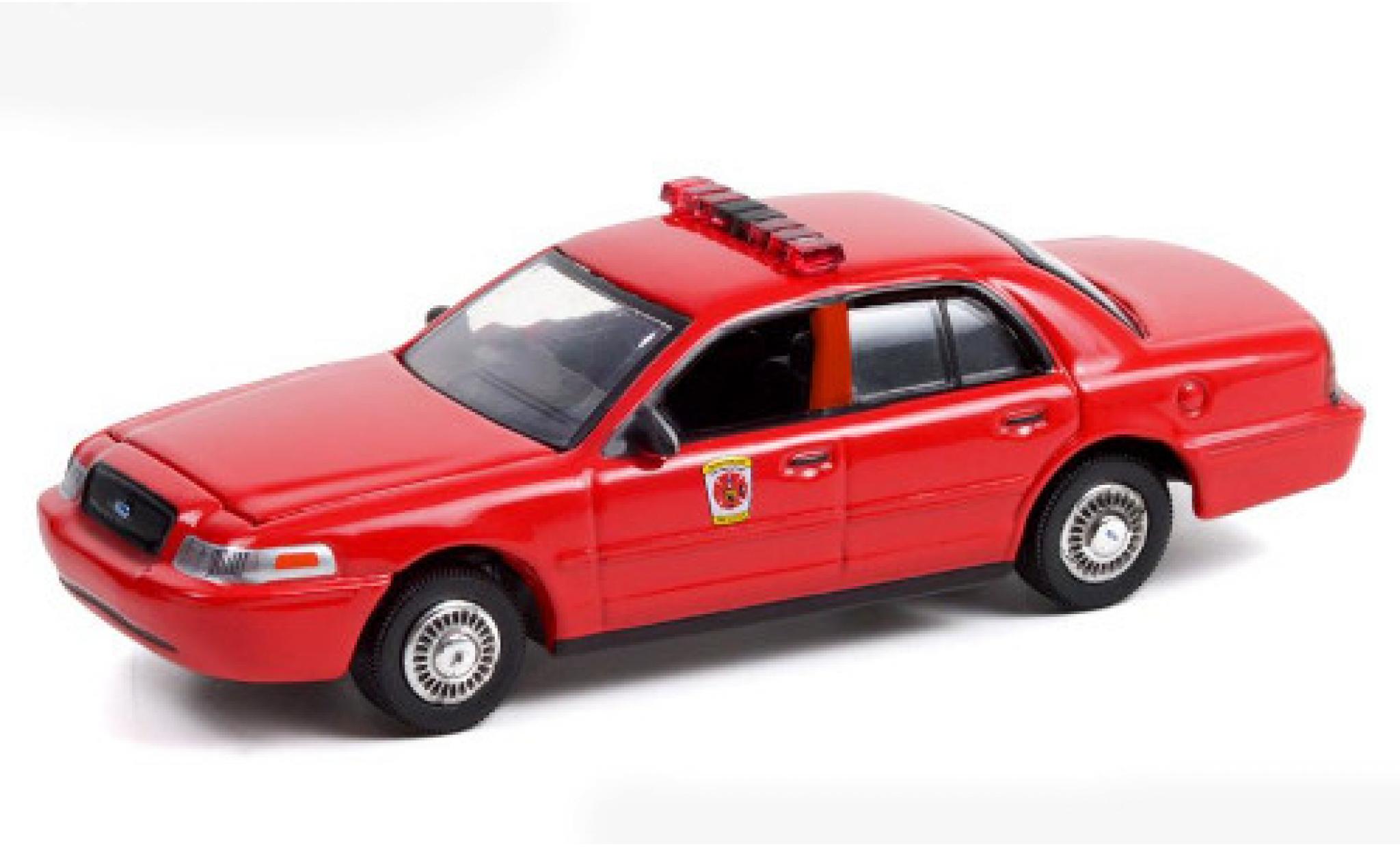 Ford Crown 1/64 Greenlight Victoria Interceptor rood/Dekor Maryland Fire Department 2001 modelauto