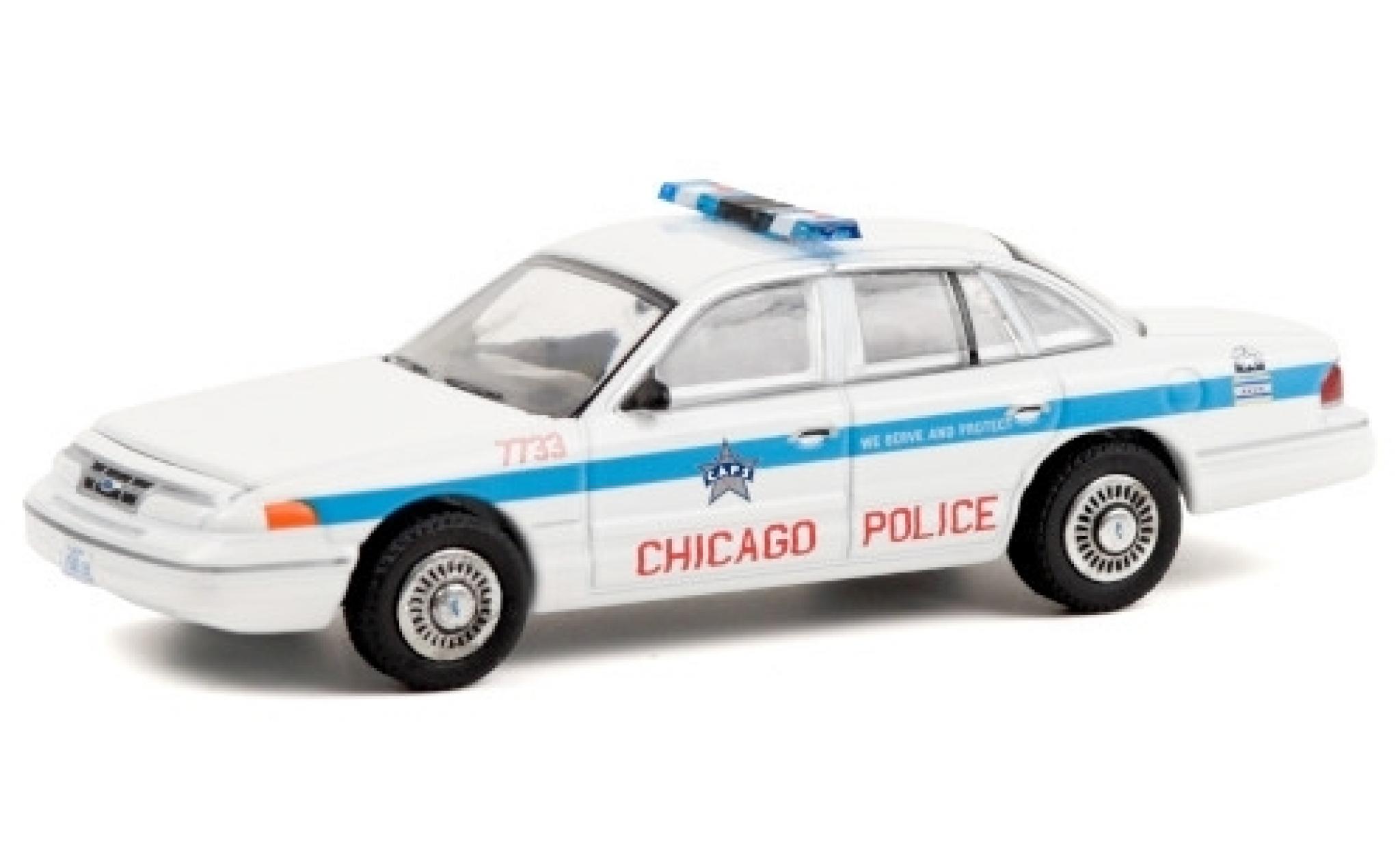 Ford Crown 1/64 Greenlight Victoria Politie Interceptor Chicago Politie Department 1995 modelauto