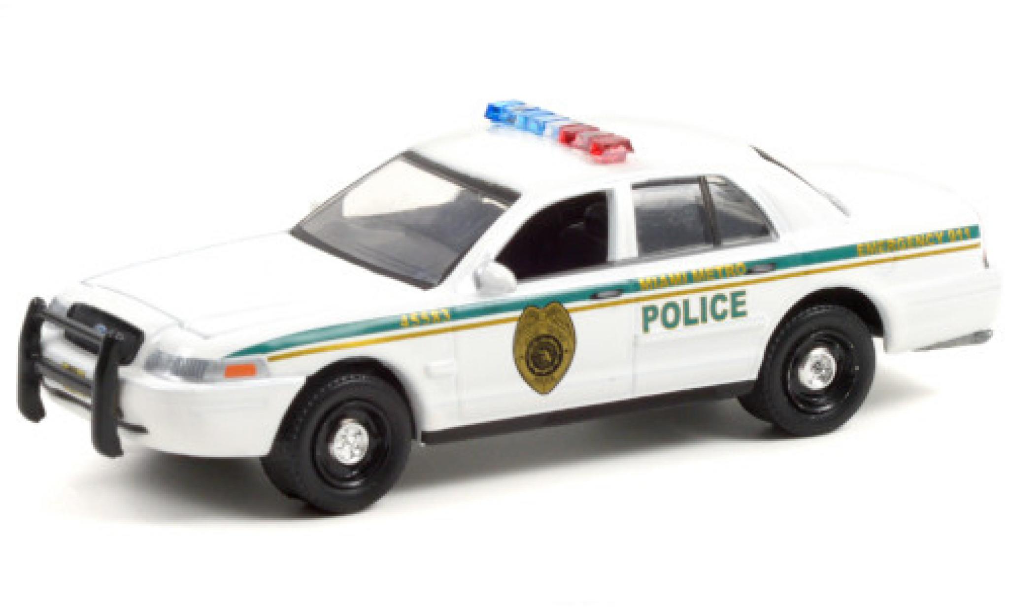Ford Crown 1/64 Greenlight Victoria Politie Interceptor Miami Metro Politie Department 2001 Dexter (2006-13 TV Series) modelauto
